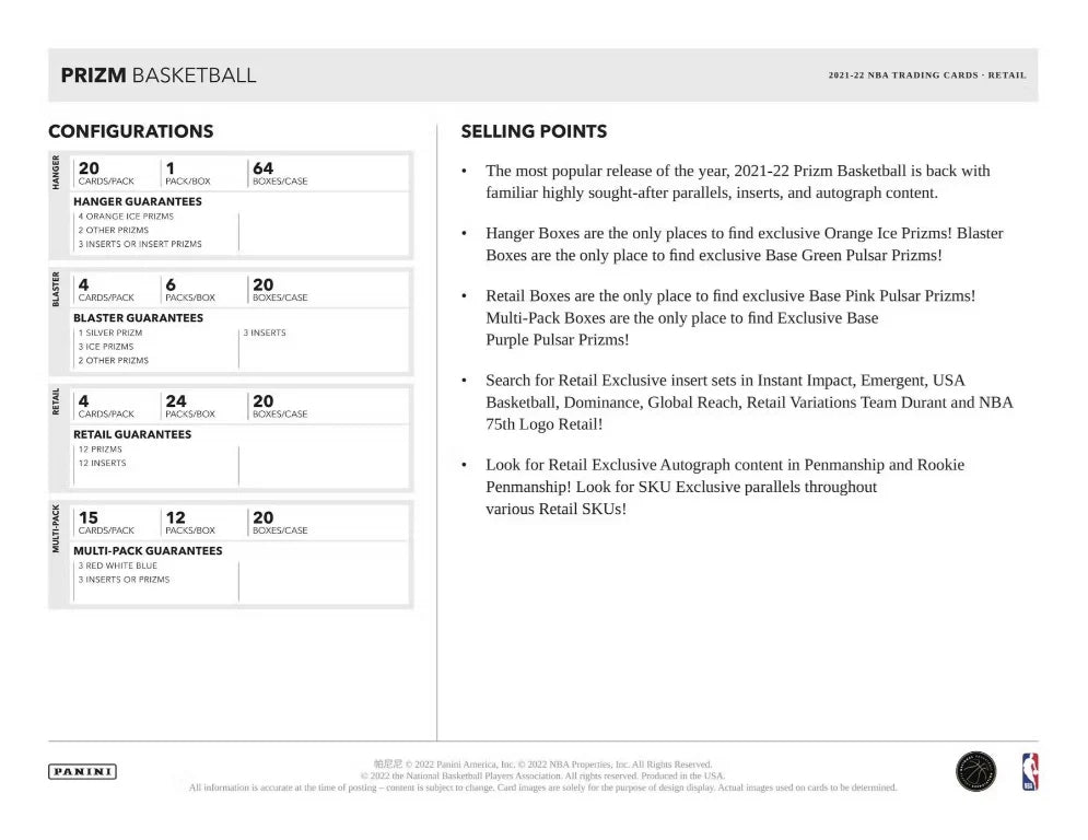 2021-22 Panini Prizm Basketball Blaster