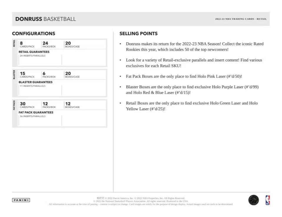 2022-23 Panini Donruss Basketball Blaster Box