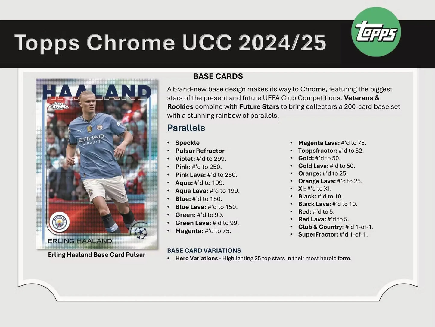 2024-25 Topps Chrome UEFA Club Competitions Soccer Jumbo Box