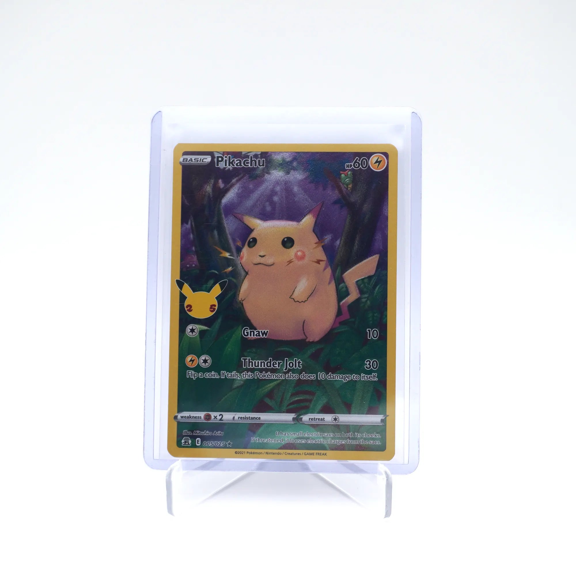rare pokemon cards 25th anniversary 2021 Pokemon PIKACHU 005/025 Celebrations 25th Anniversary Holo Rare E – Scribbles HK