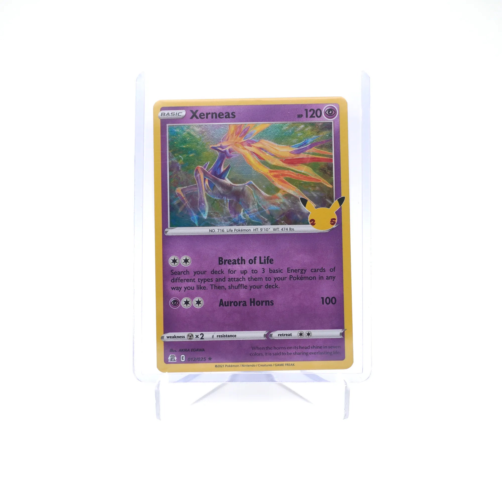 Pokémon TCG Xerneas 012/025 25th Anniversary Celebrations Holo Rare (Card 9/10)