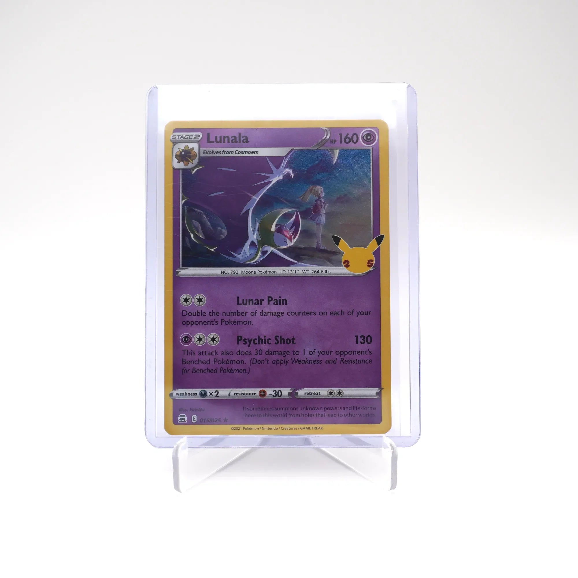 Lunala 015/025 Celebrations Holo Rare Pokemon 25th (Card 5/10)