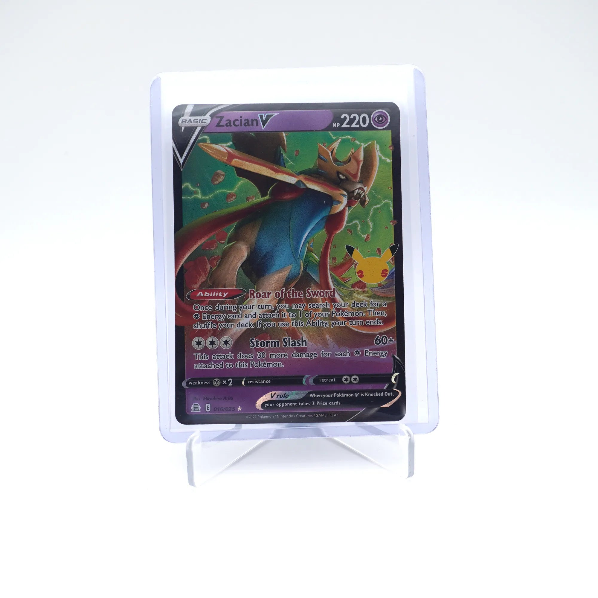 ZACIAN V 016/025 Celebrations 25th Anniversary Pokemon (Card 9/10)