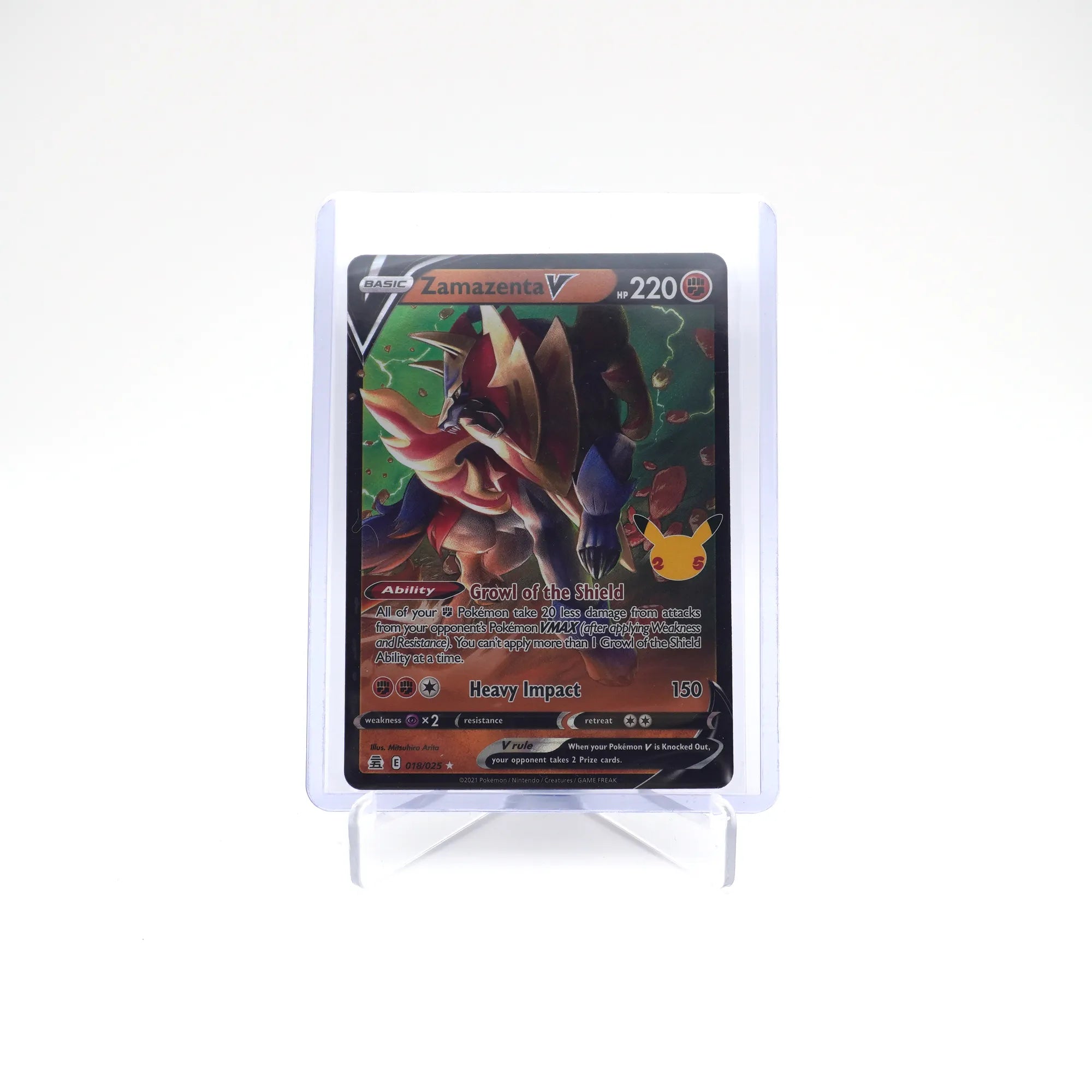 ZAMAZENTA V 018/025 25TH CELEBRATIONS POKEMON (Card 3/9)