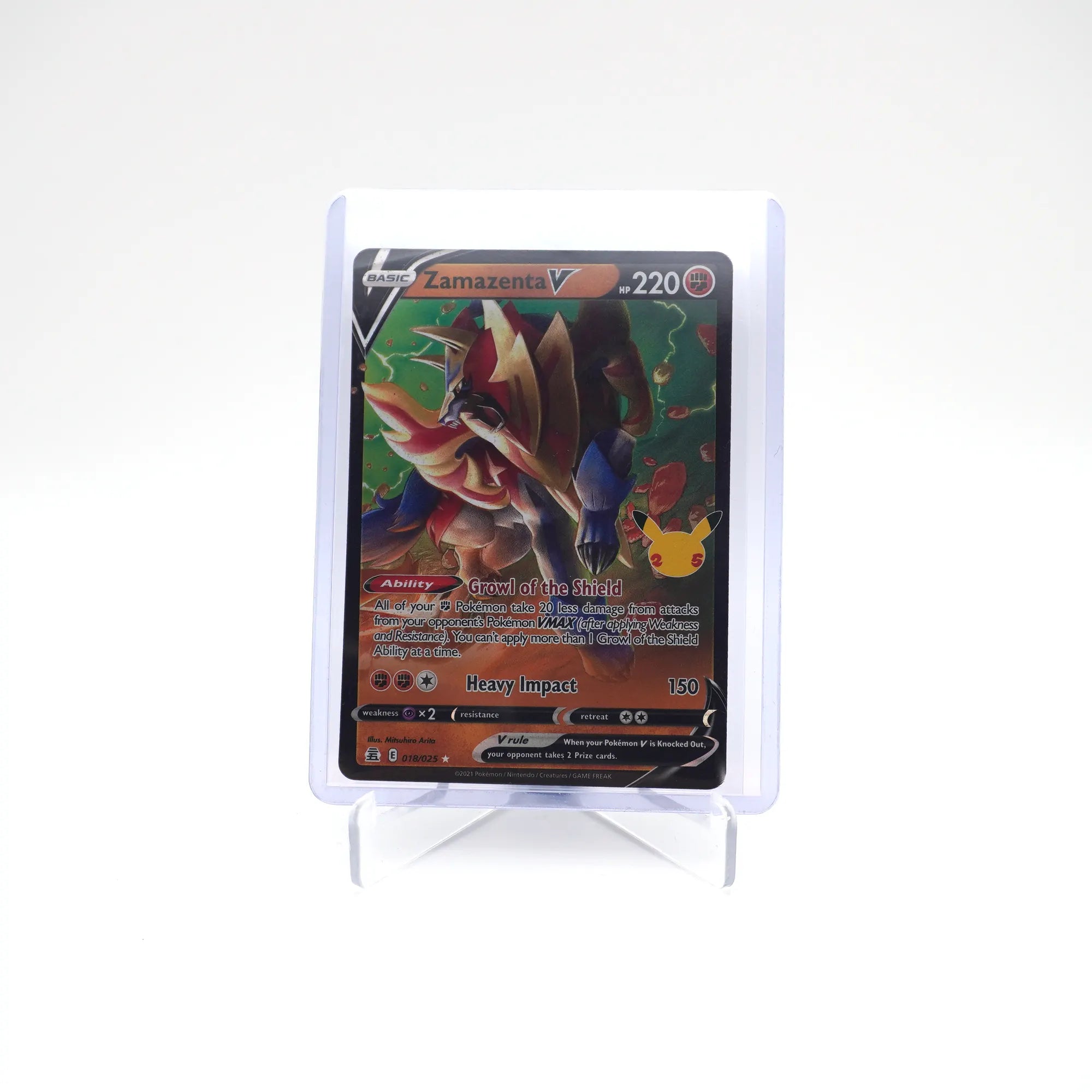 ZAMAZENTA V 018/025 25TH CELEBRATIONS POKEMON (Card 4/9)
