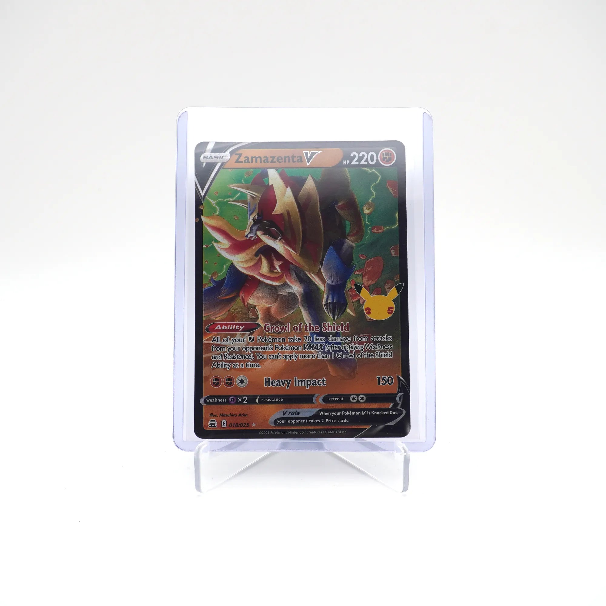 ZAMAZENTA V 018/025 25TH CELEBRATIONS POKEMON (Card 5/9)