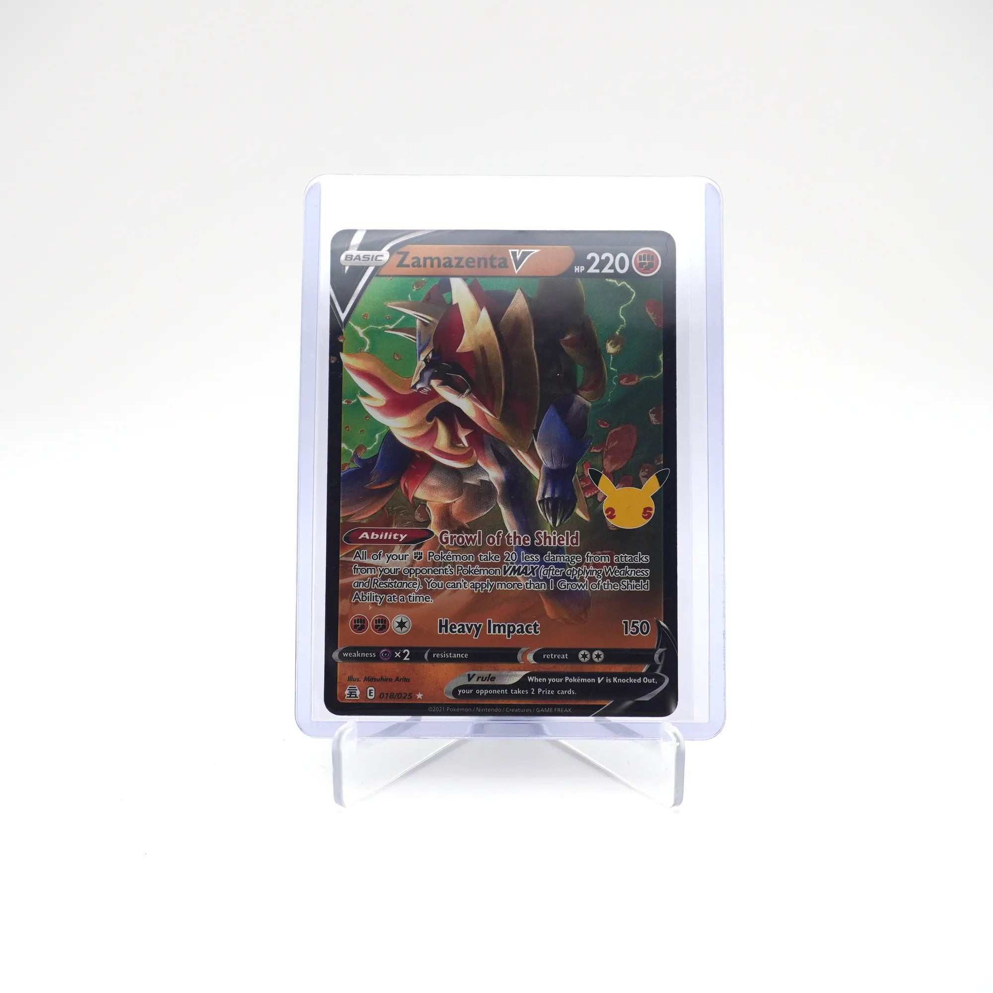 ZAMAZENTA V 018/025 25TH CELEBRATIONS POKEMON (Card 7/9)