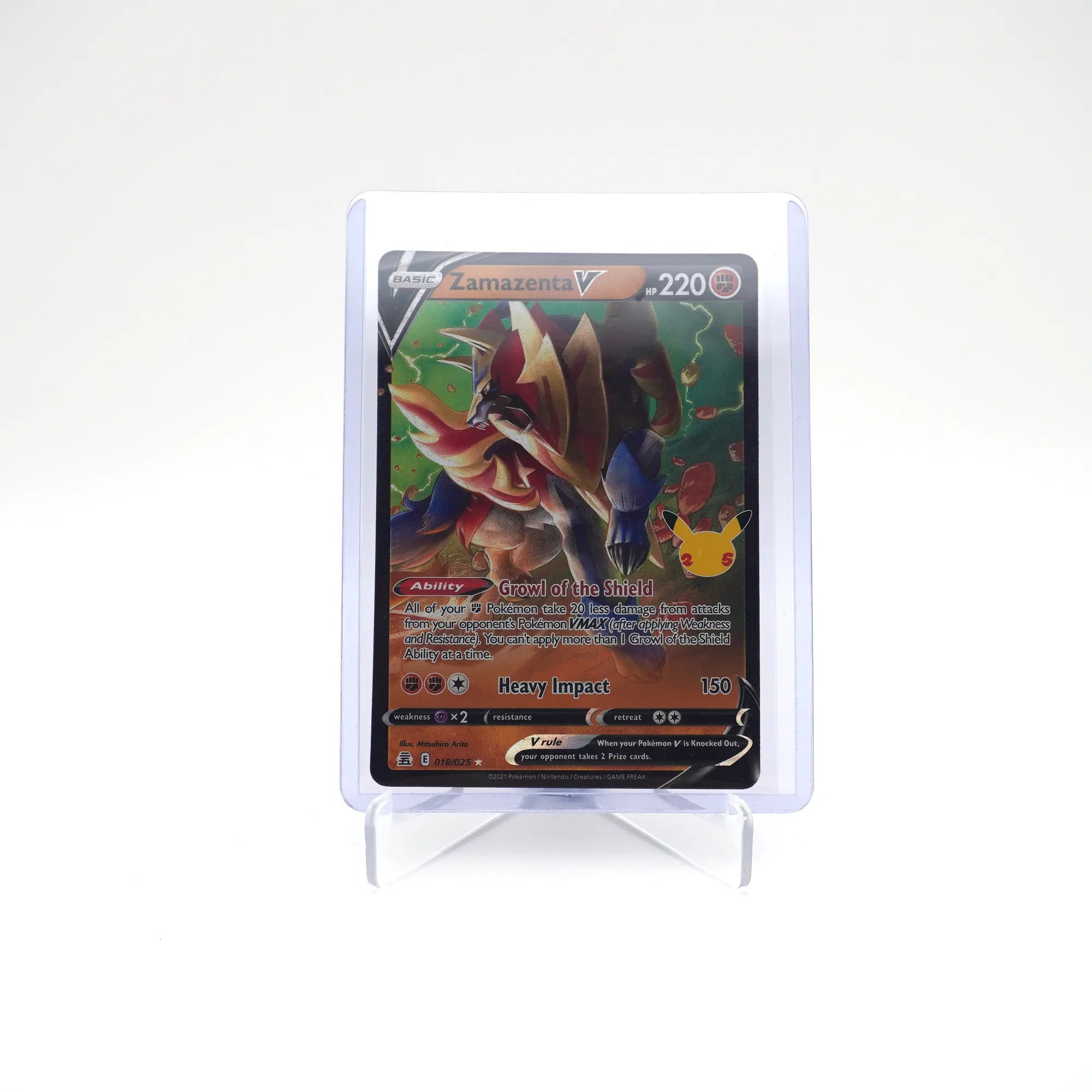 ZAMAZENTA V 018/025 25TH CELEBRATIONS POKEMON (Card 9/9)