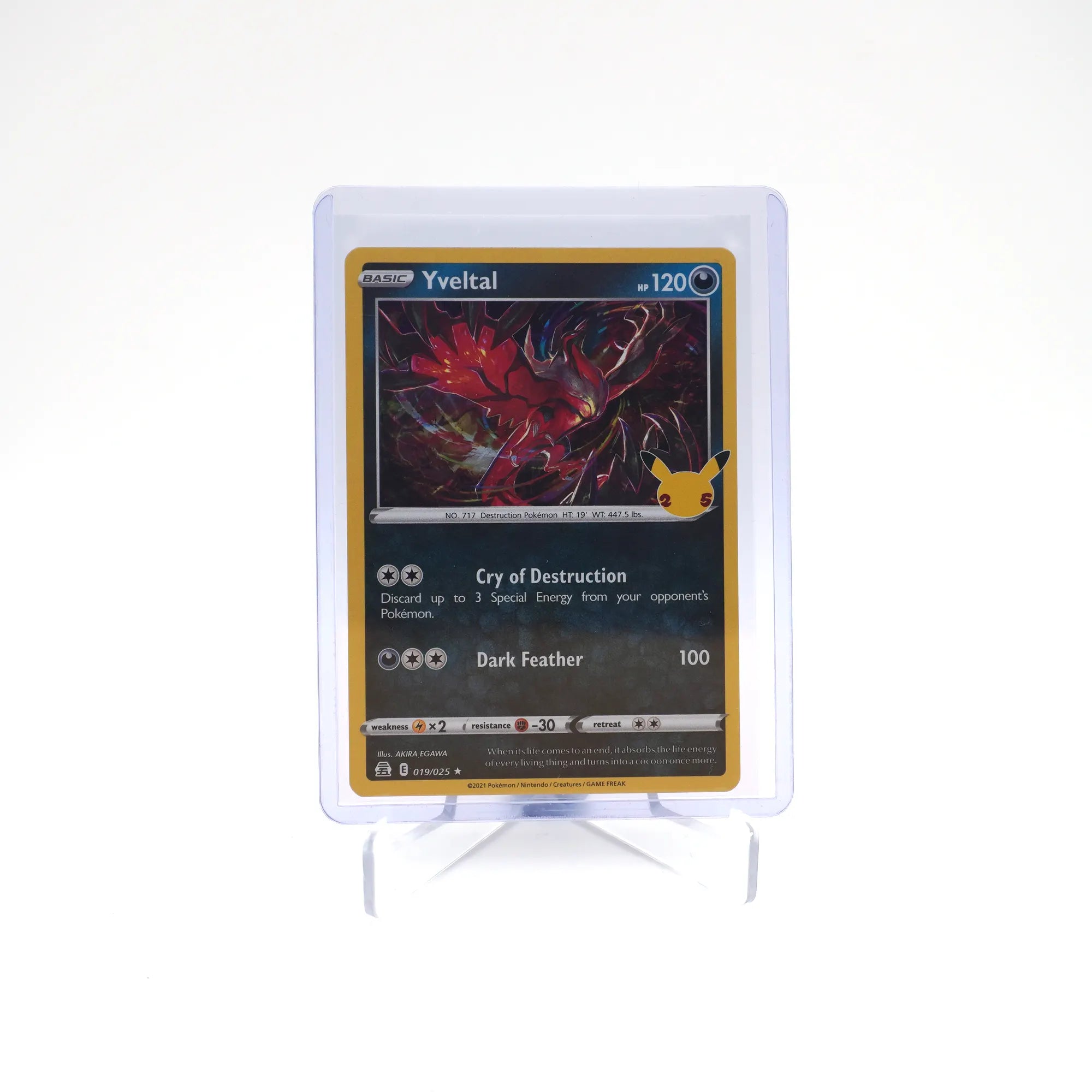 Pokémon TCG Yveltal 019/025 Celebrations Holo Rare 25th (Card 1/10)