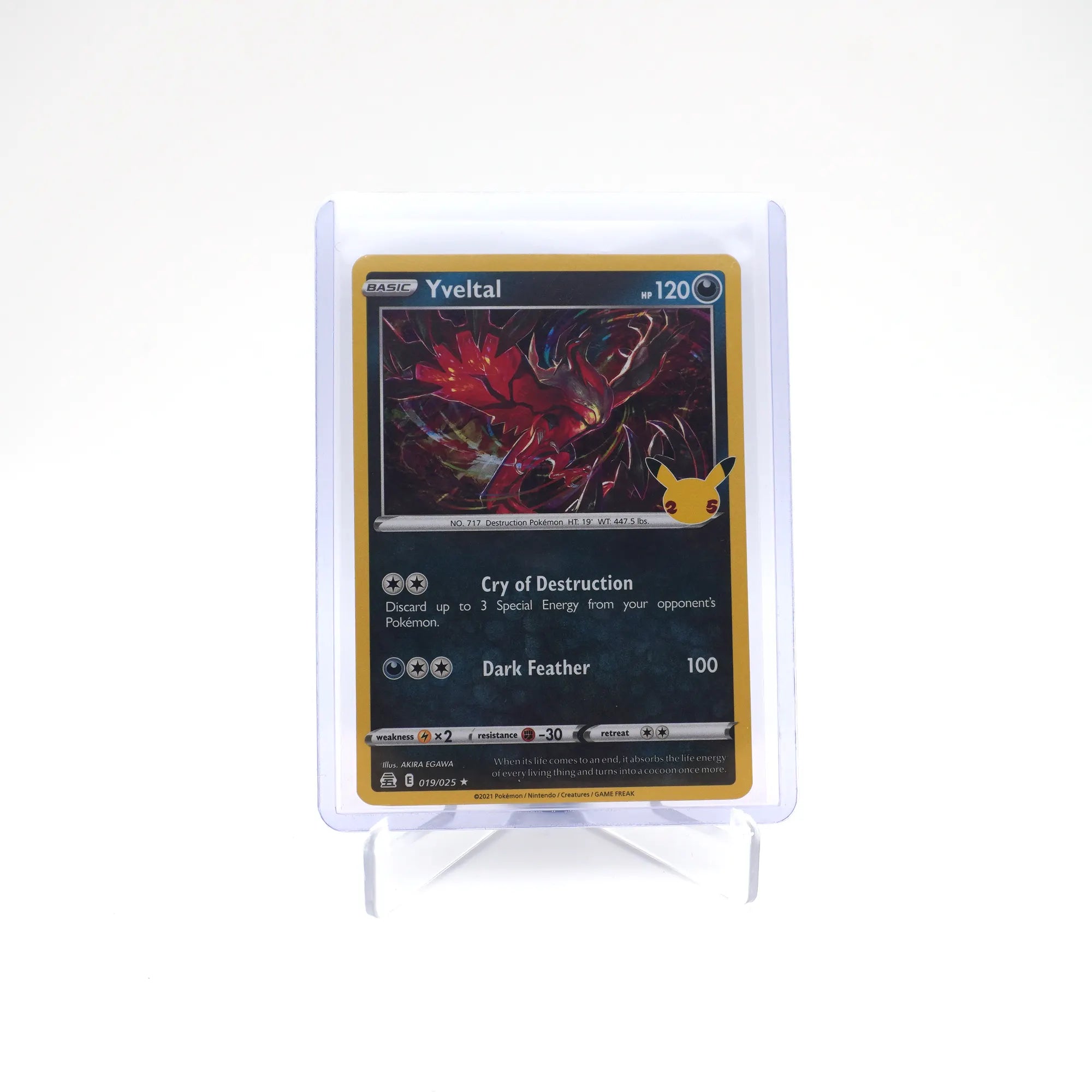 Pokémon TCG Yveltal 019/025 Celebrations Holo Rare 25th (Card 2/10)