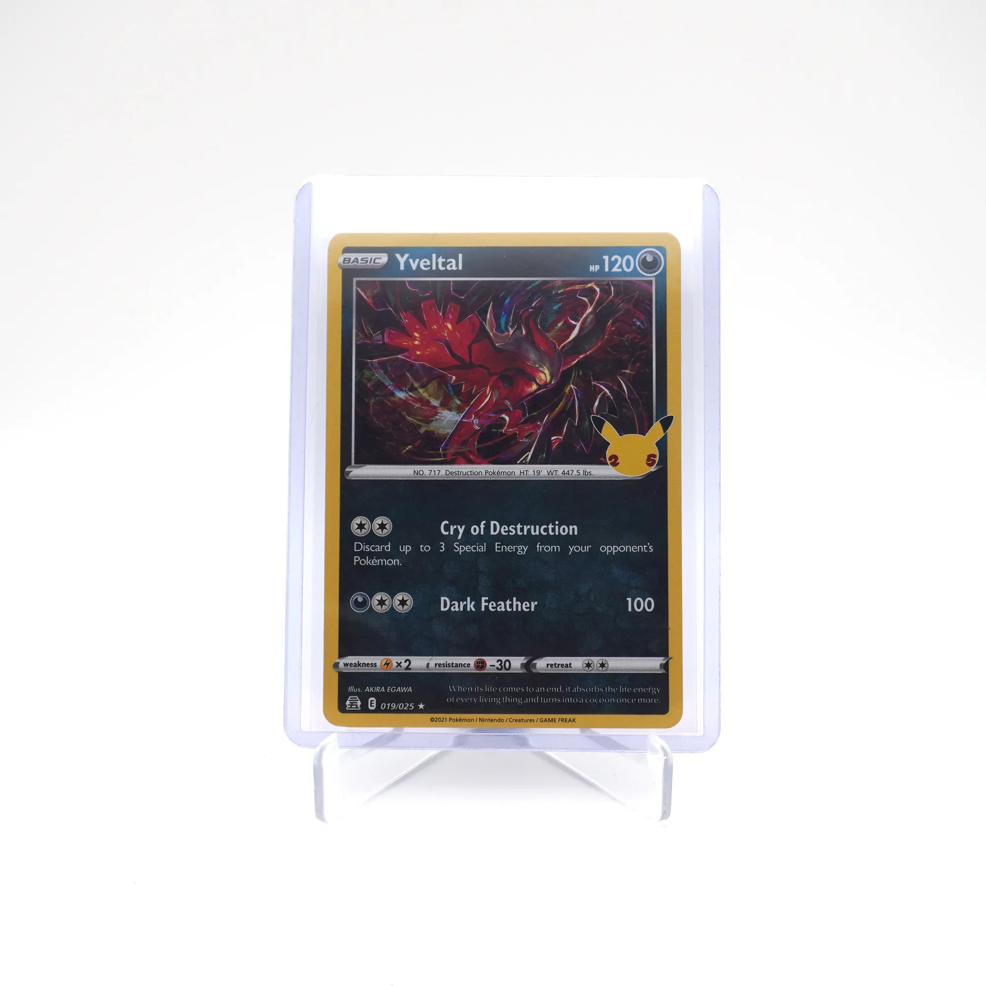Pokémon TCG Yveltal 019/025 Celebrations Holo Rare 25th (Card 3/10)