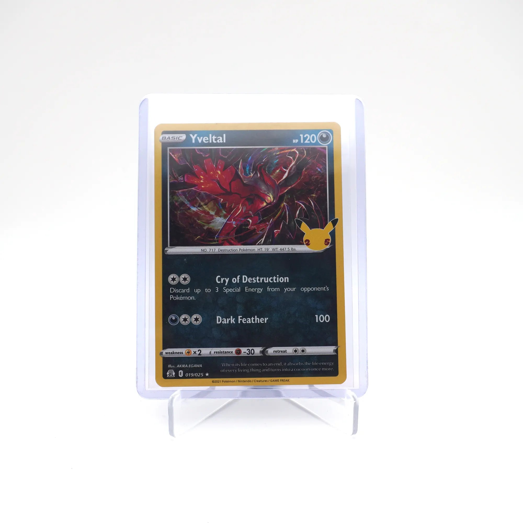 Pokémon TCG Yveltal 019/025 Celebrations Holo Rare 25th (Card 4/10)
