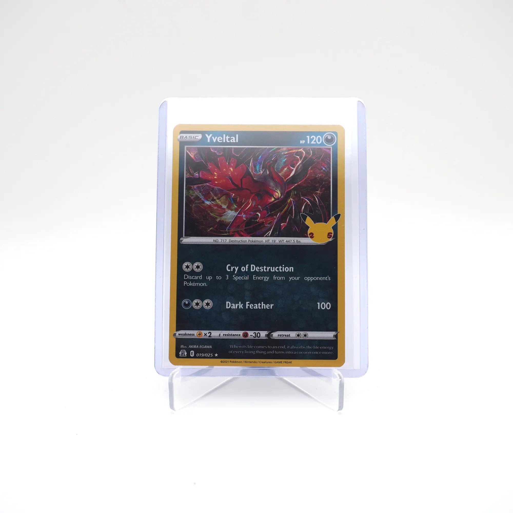 Pokémon TCG Yveltal 019/025 Celebrations Holo Rare 25th (Card 6/10)