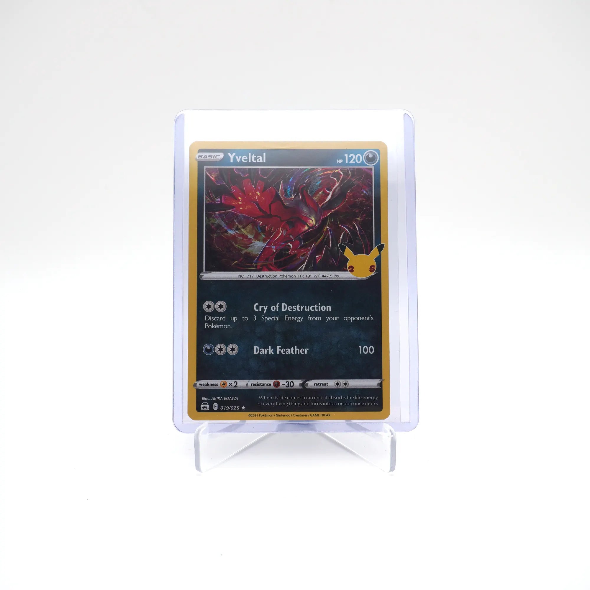 Pokémon TCG Yveltal 019/025 Celebrations Holo Rare 25th (Card 7/10)