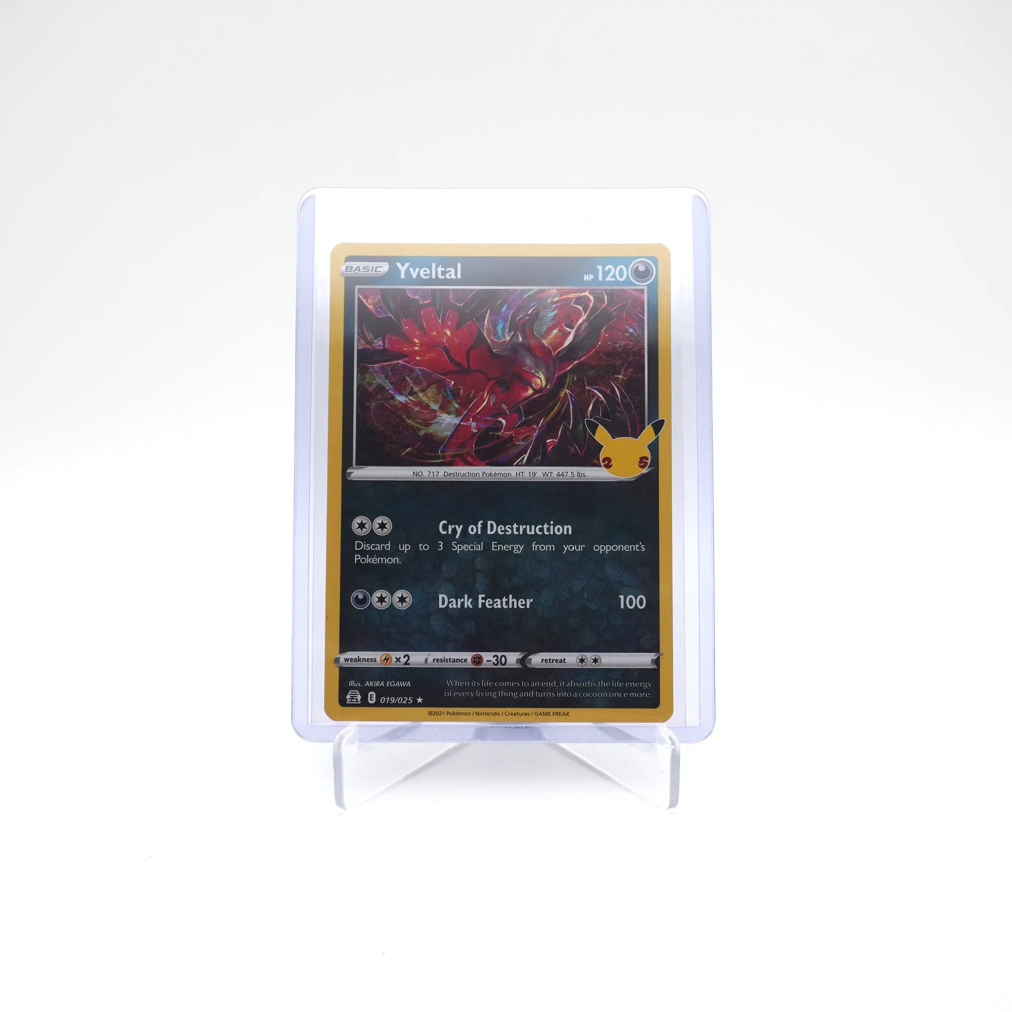 Pokémon TCG Yveltal 019/025 Celebrations Holo Rare 25th (Card 8/10)