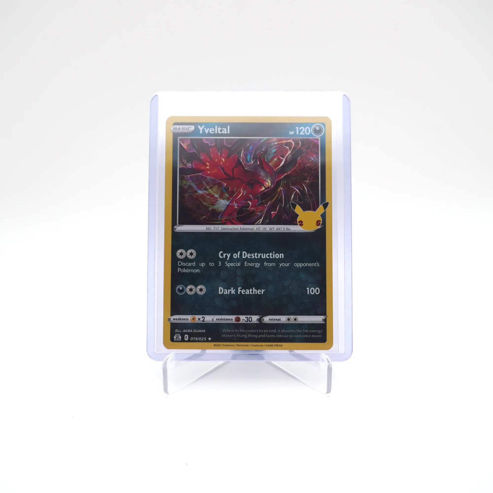 Pokémon TCG Yveltal 019/025 Celebrations Holo Rare 25th (Card 9/10)