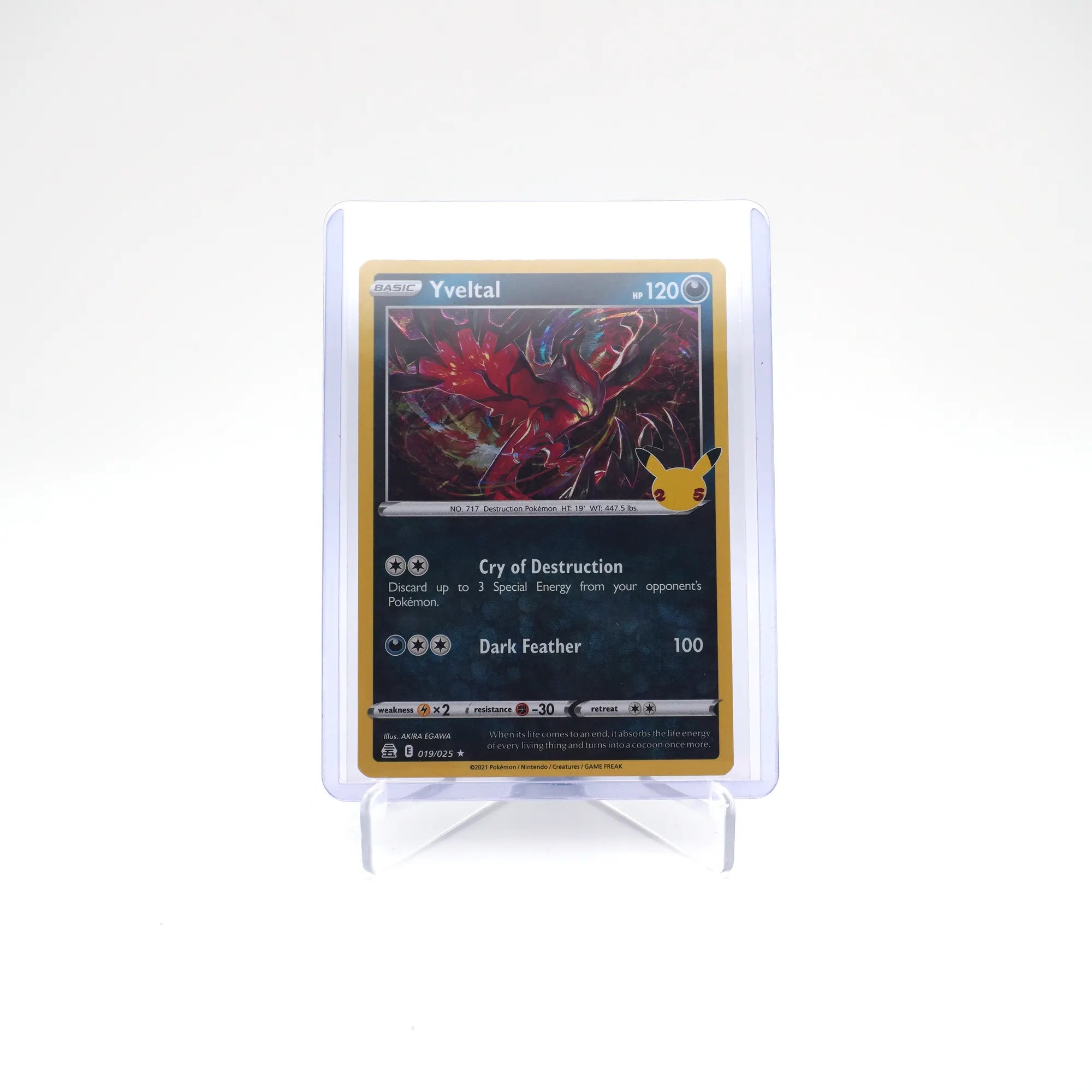 Pokémon TCG Yveltal 019/025 Celebrations Holo Rare 25th (Card 10/10)