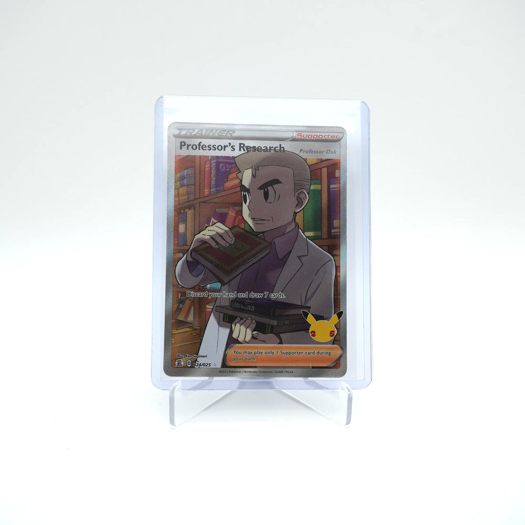 PROFESSOR'S RESEARCH OAK 024/025 FULL ART HOLO NM 25TH CELEBRATIONS (Card 1/4)