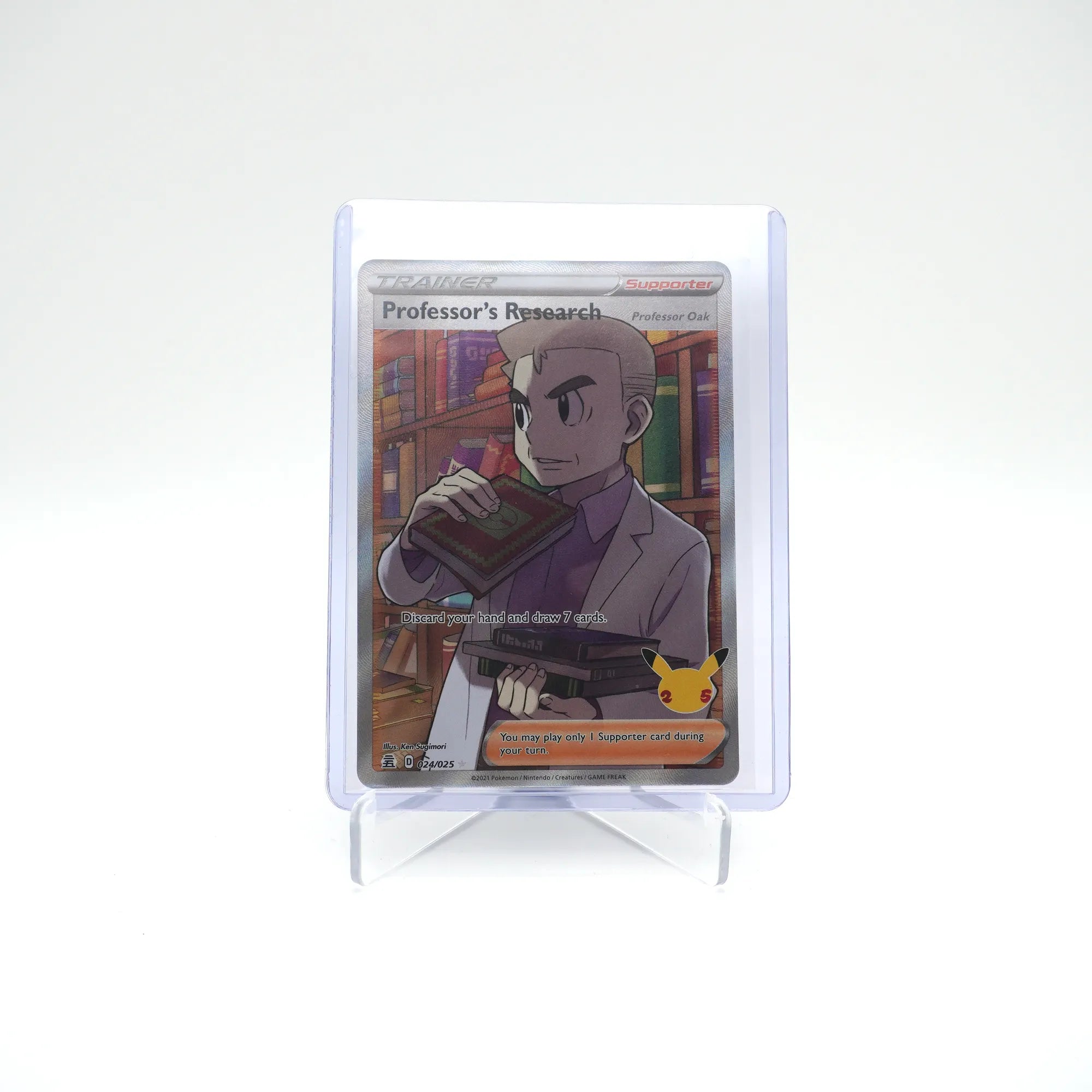 PROFESSOR'S RESEARCH OAK 024/025 FULL ART HOLO NM 25TH CELEBRATIONS (Card 2/4)