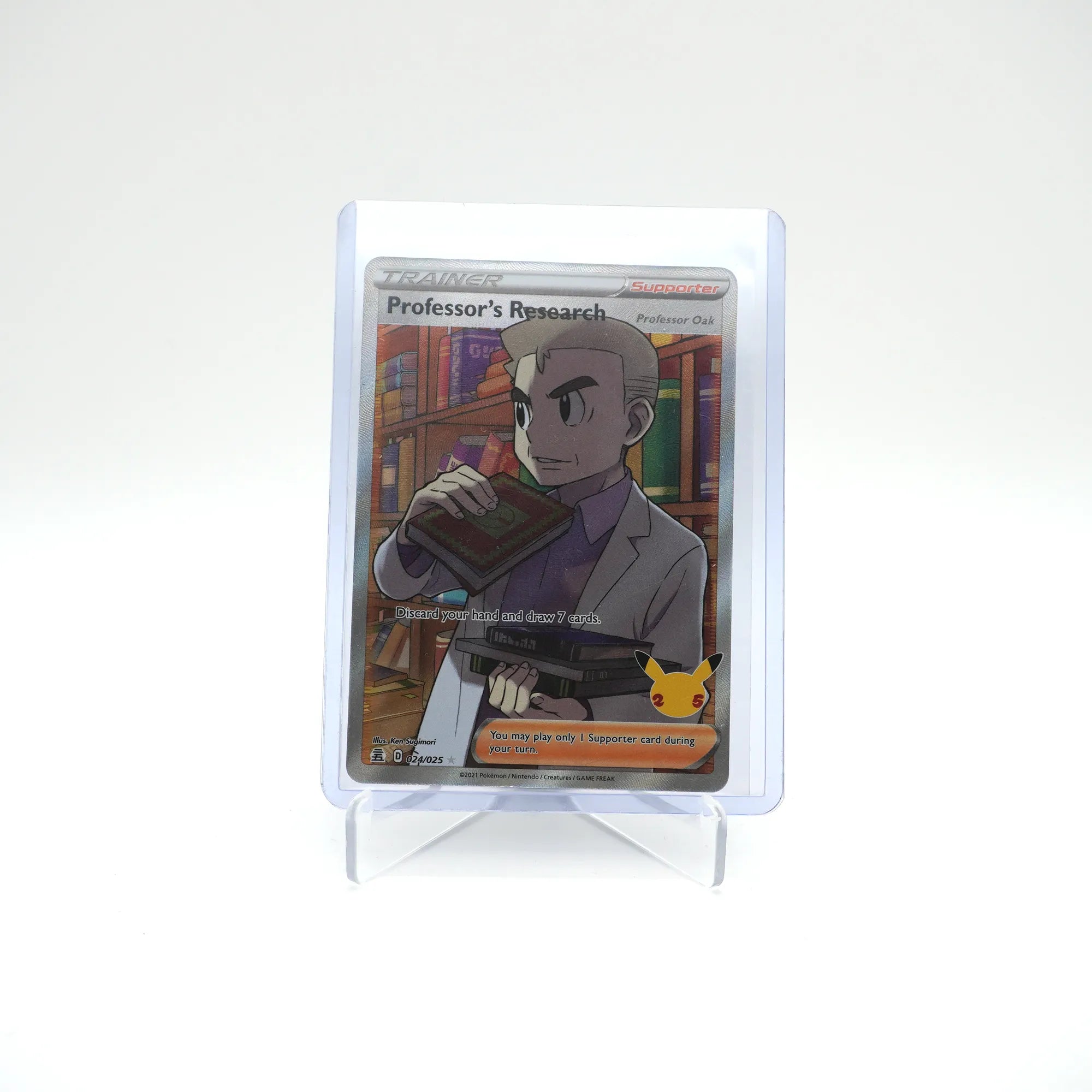 PROFESSOR'S RESEARCH OAK 024/025 FULL ART HOLO NM 25TH CELEBRATIONS (Card 4/4)