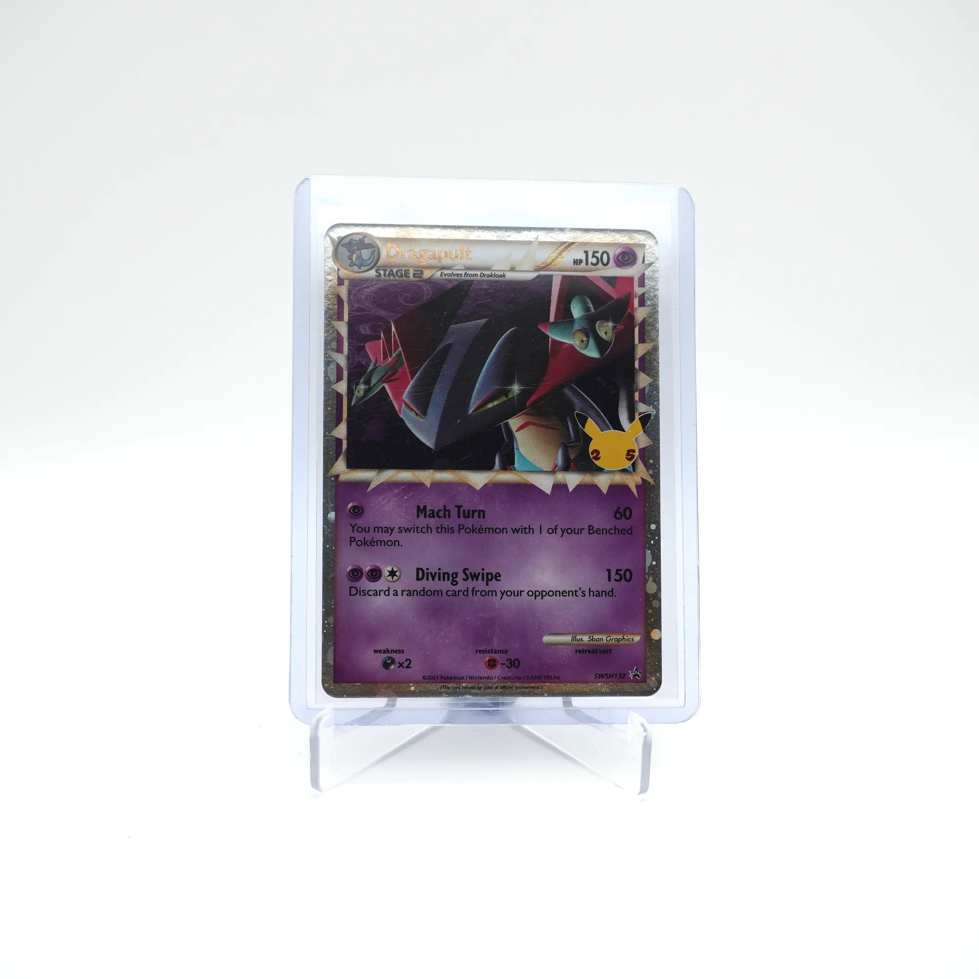 Pokémon TCG Dragapult Celebrations Black Star Promo Card SWSH132 (Card 1/2)