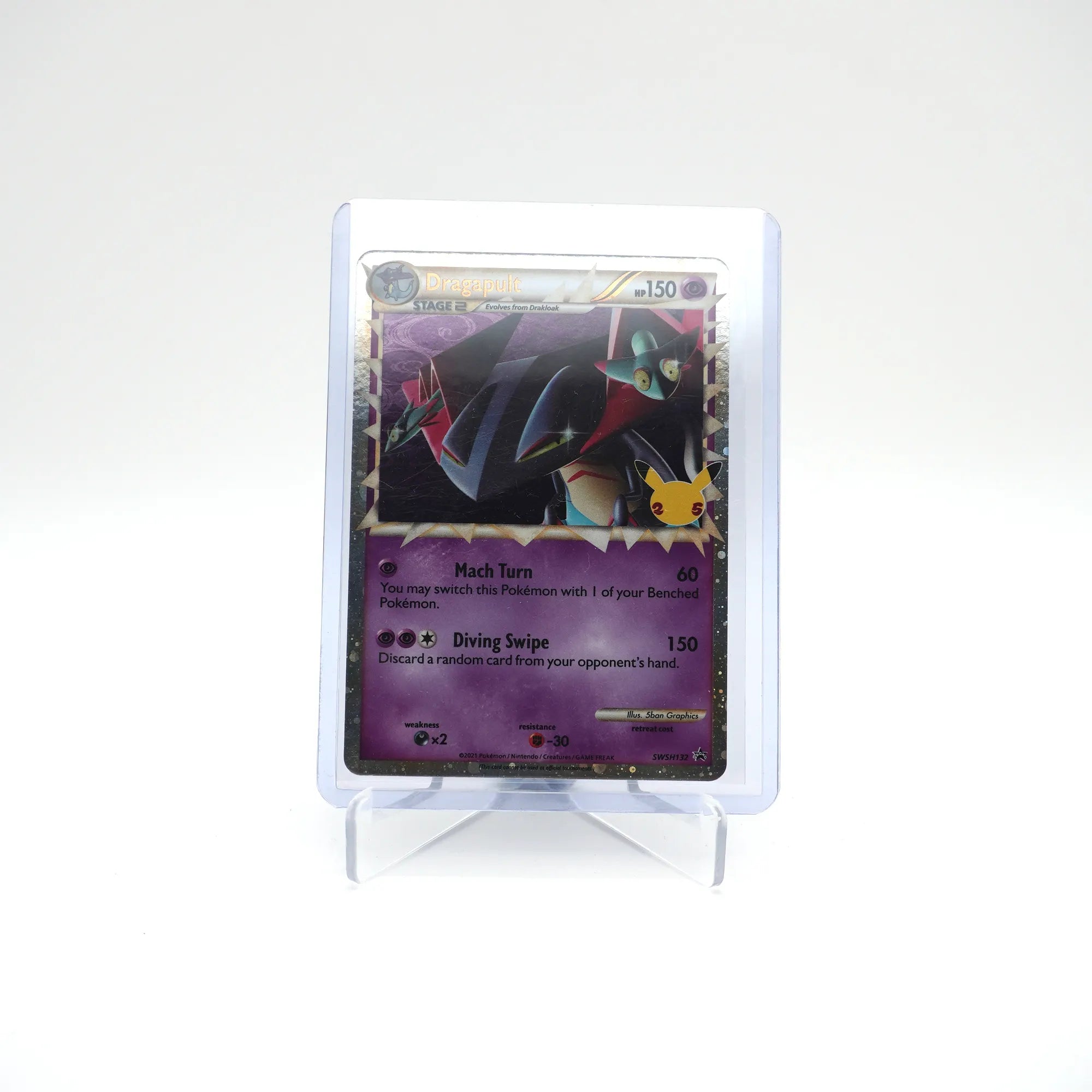 Pokémon TCG Dragapult Celebrations Black Star Promo Card SWSH132 (Card 2/2)