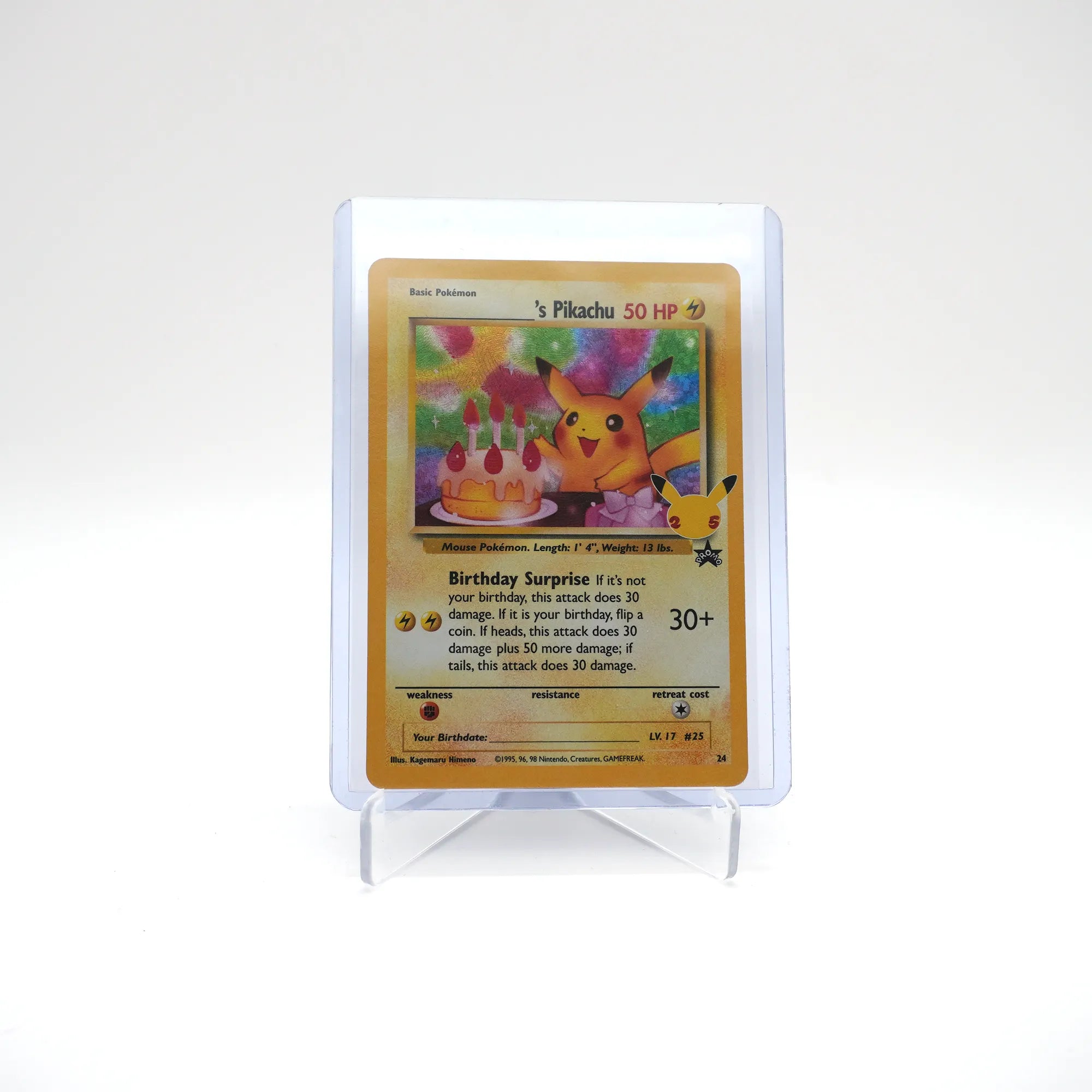 Celebrations Birthday Pikachu #24 Pokemon TCG 25th Anniversary (Card 1/9)