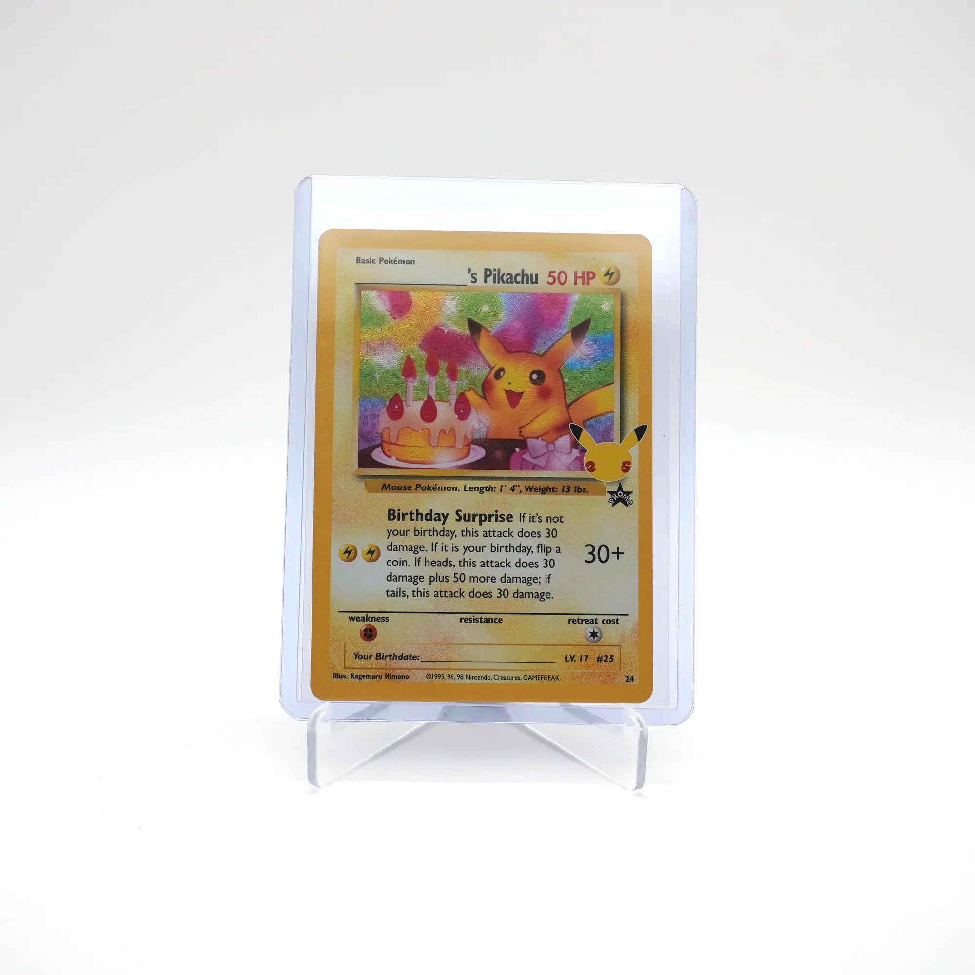 Celebrations Birthday Pikachu #24 Pokemon TCG 25th Anniversary (Card 8/9)