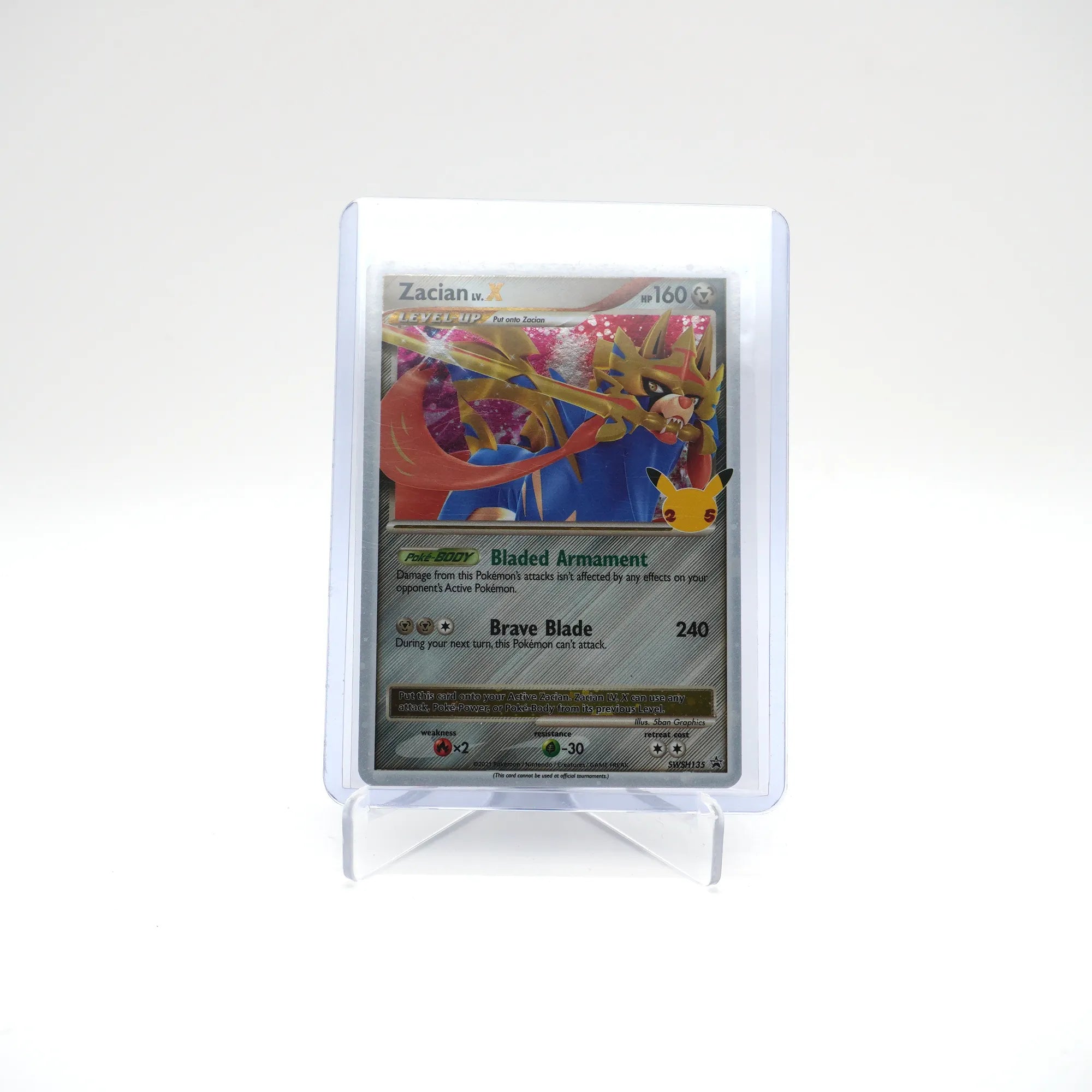 Zacian LV.X 25th Anniv SWSH135 Black Star Promo Holo (Card 1/2)