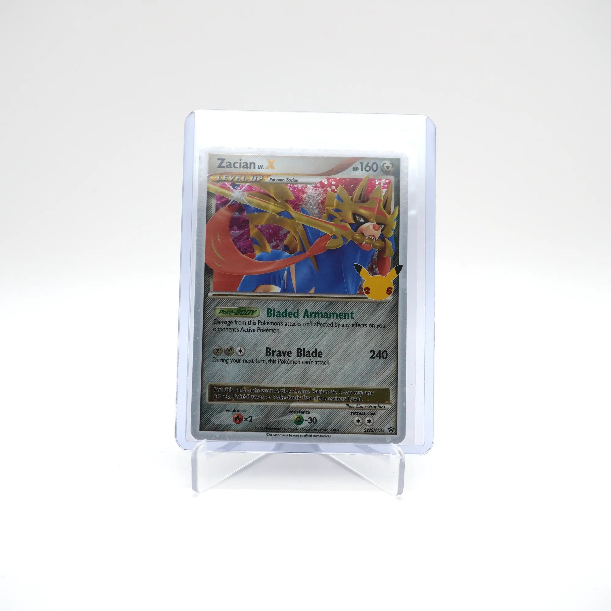 Zacian LV.X 25th Anniv SWSH135 Black Star Promo Holo (Card 2/2)
