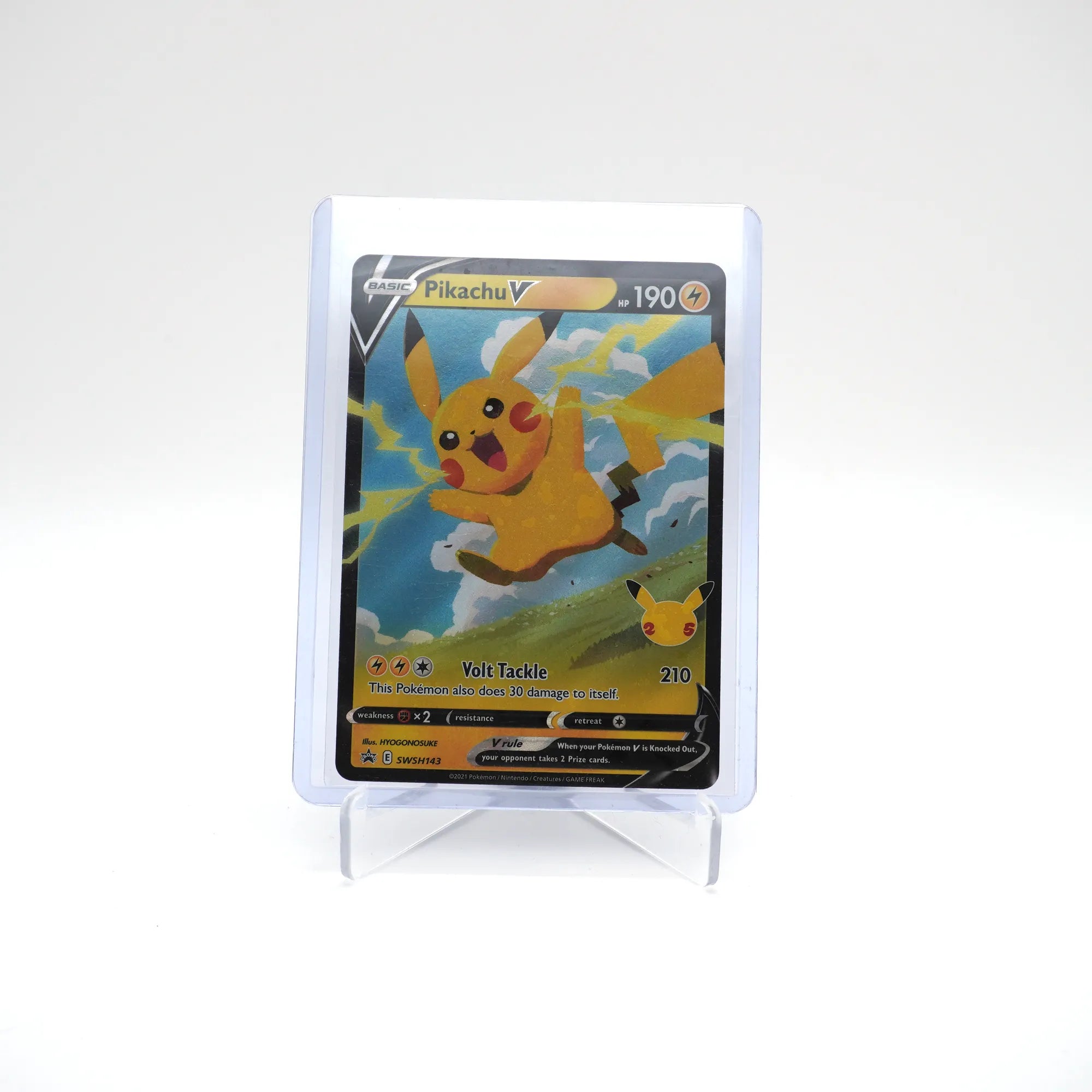 Pikachu V SWSH143 - Celebrations 25th Anniversary Promo Full Art Pokemon Card (Card 2/2)