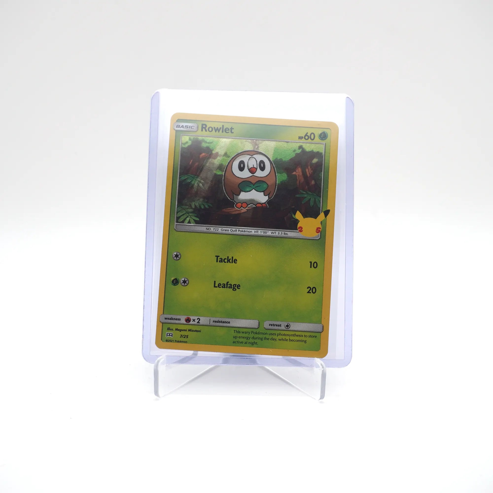 Rowlet 7/25 Pokemon English 25th Anniversary McDonalds Promo (Card 1/1)