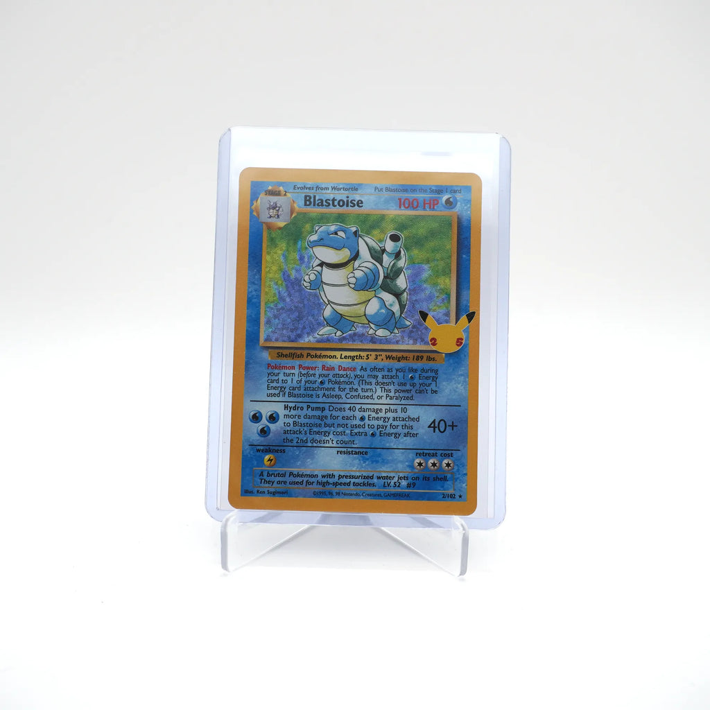 Blastoise Holo 2/102 25th Anniversary Celebrations Pokemon Card (Card 1/2)