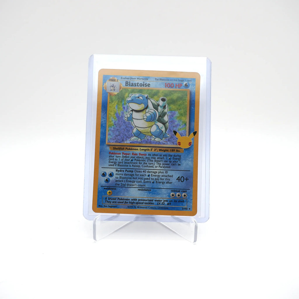 Blastoise Holo 2/102 25th Anniversary Celebrations Pokemon Card (Card 2/2)