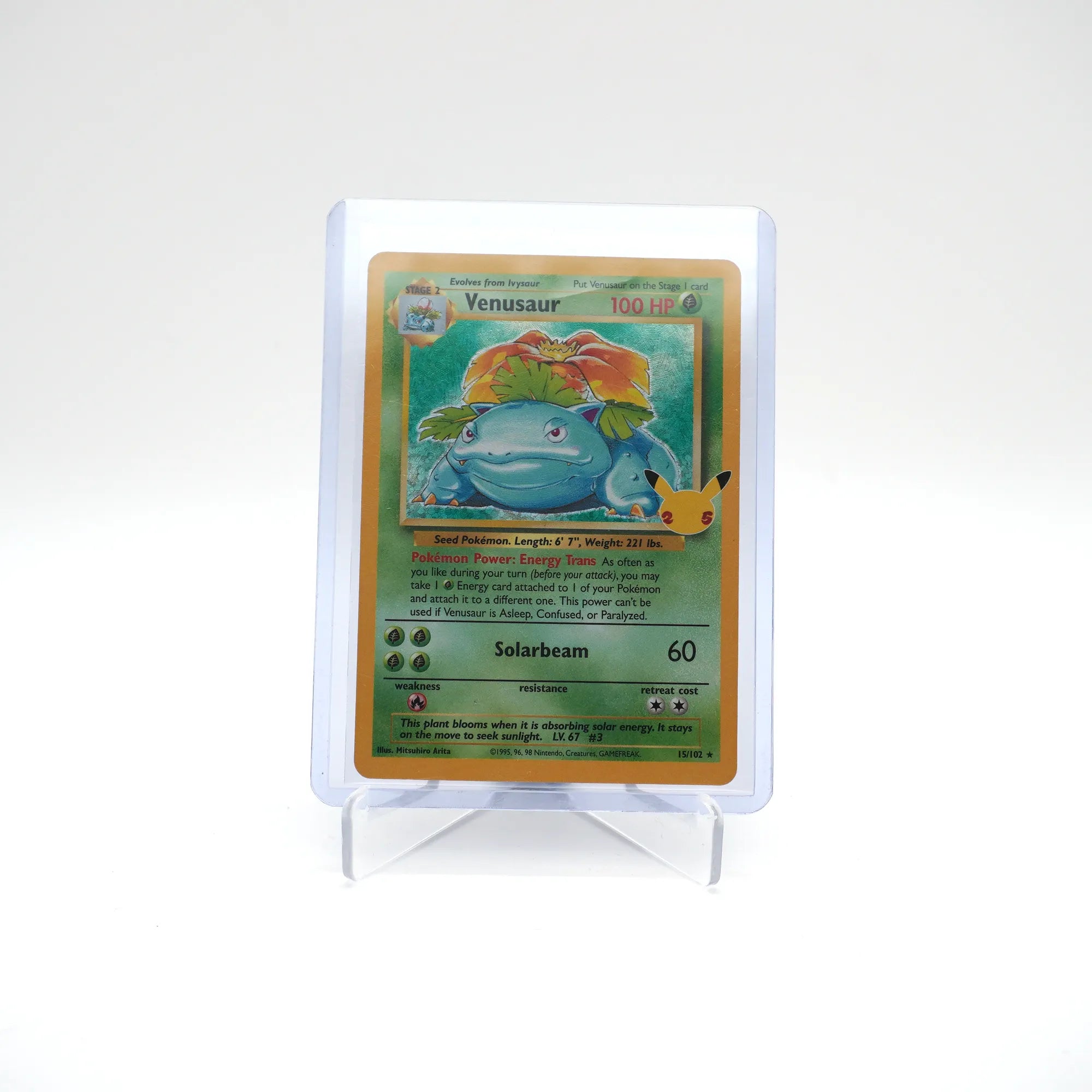 Pokémon TCG Venusaur Holo Rare Card 15/102 Celebrations 25th Anniversary (Card 3/3)