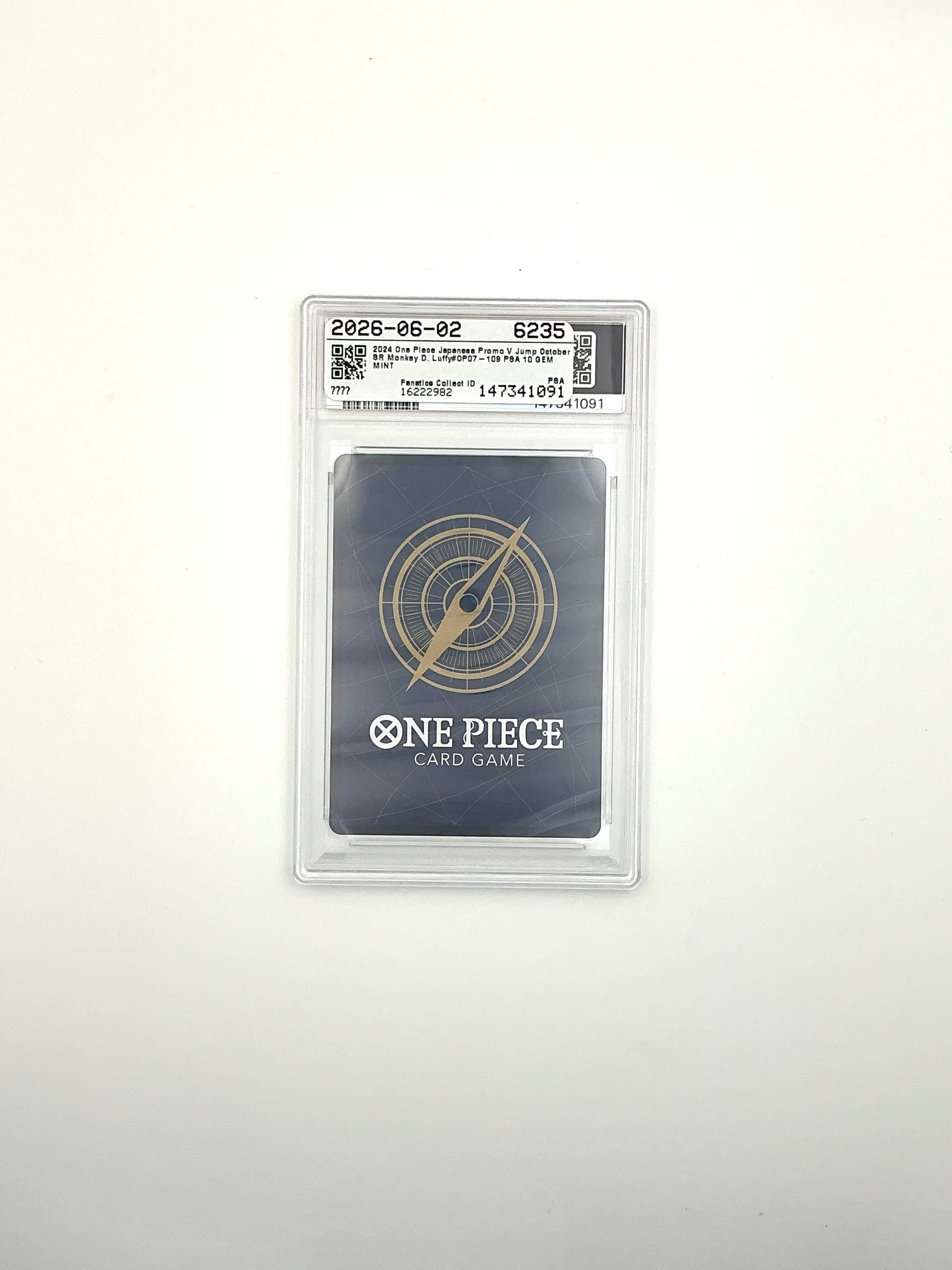 Monkey D. Luffy OP07-109 SR Promo V Jump Special Pack ONE PIECE Card Japanese PSA 10