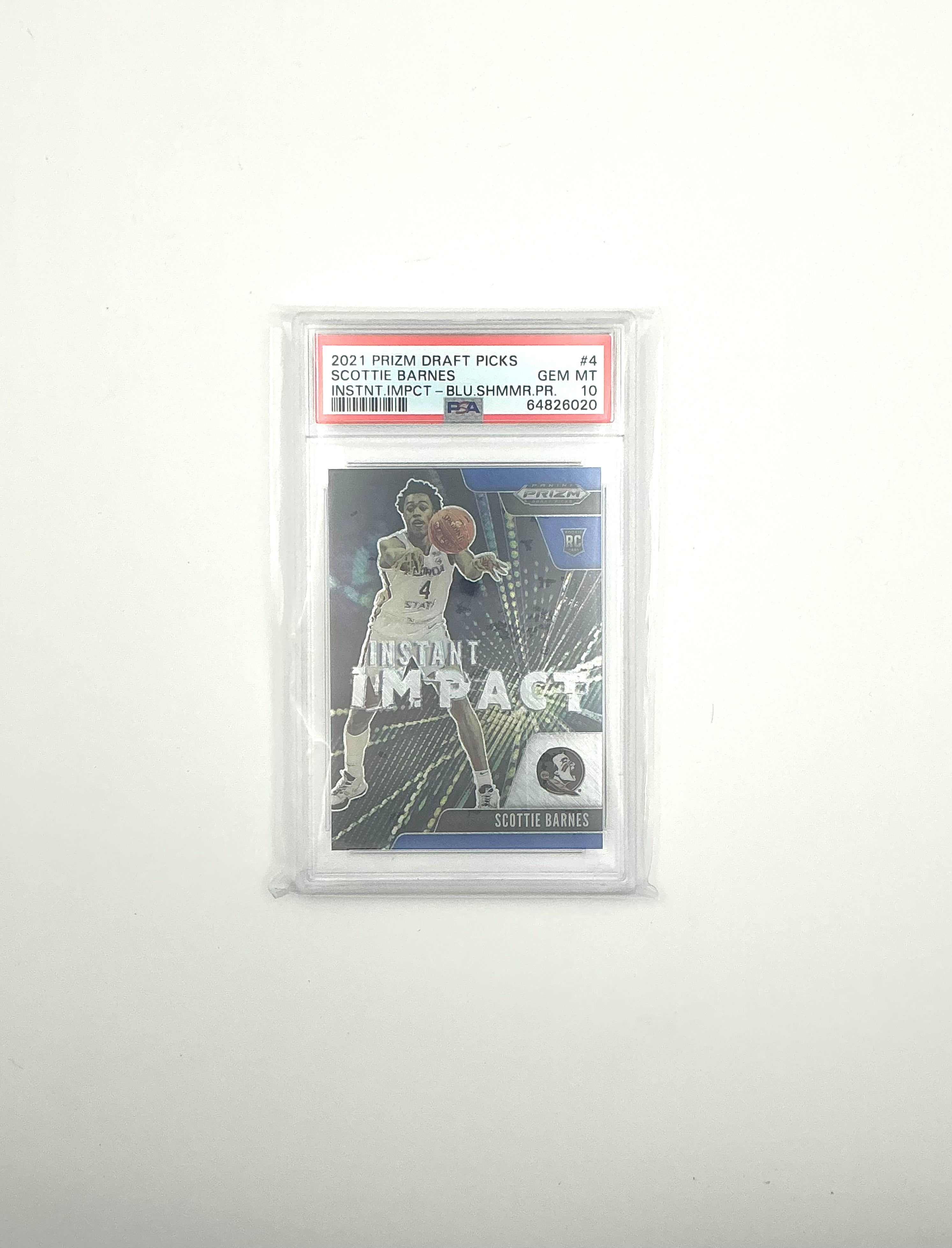 2021 PANINI PRIZM DRAFT PICKS INSTANT IMPACT #4 SCOTTIE BARNES INSTNT.IMPCT-BLU.SHMMR.PR.
