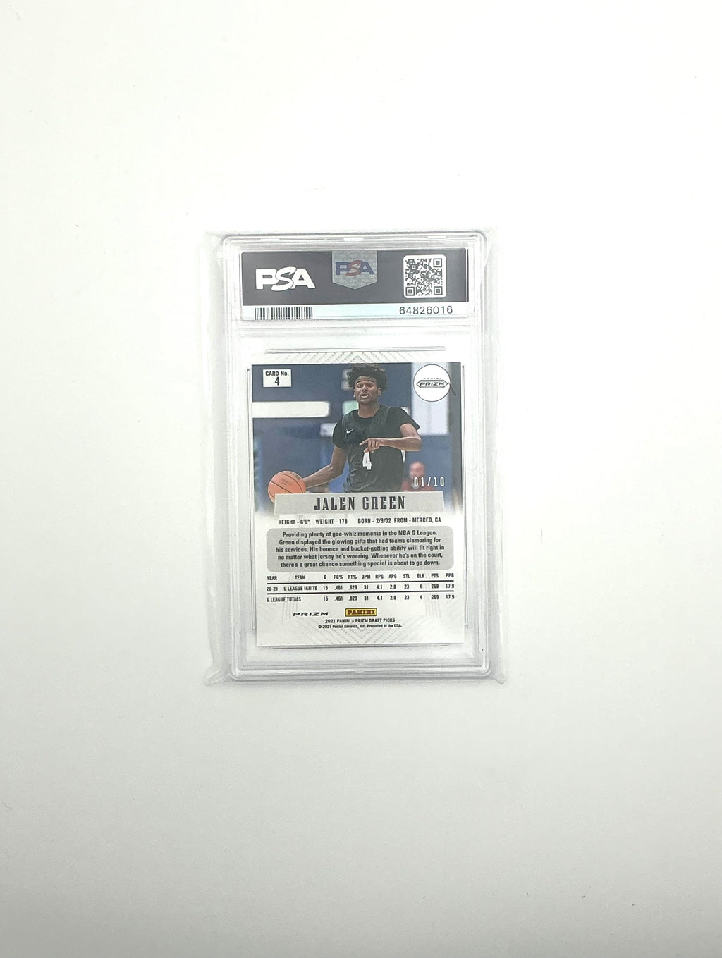 2021 PANINI PRIZM DRAFT PICKS FLASHBACK #4 JALEN GREEN FLSHBCK-GOLD SHIMMER PRZ.