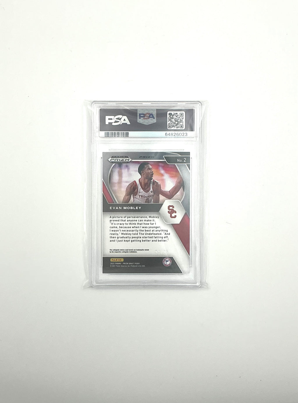 2021 PANINI PRIZM DRAFT PICKS #2 EVAN MOBLEY MOJO PRIZM