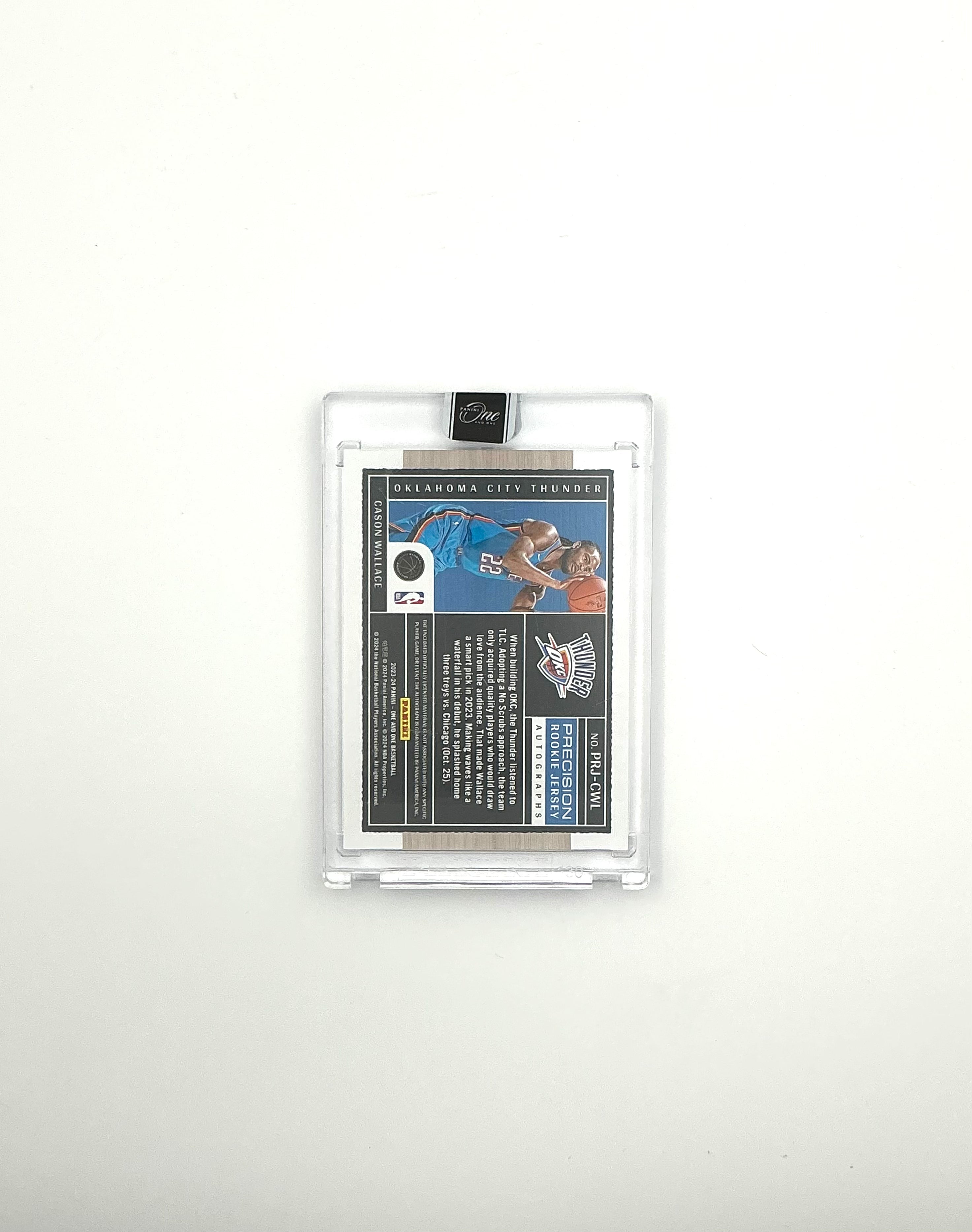Carson Wallace Panini One and One No.PRJ-CWL 10/75 Bookend On Card Rookie Auto-