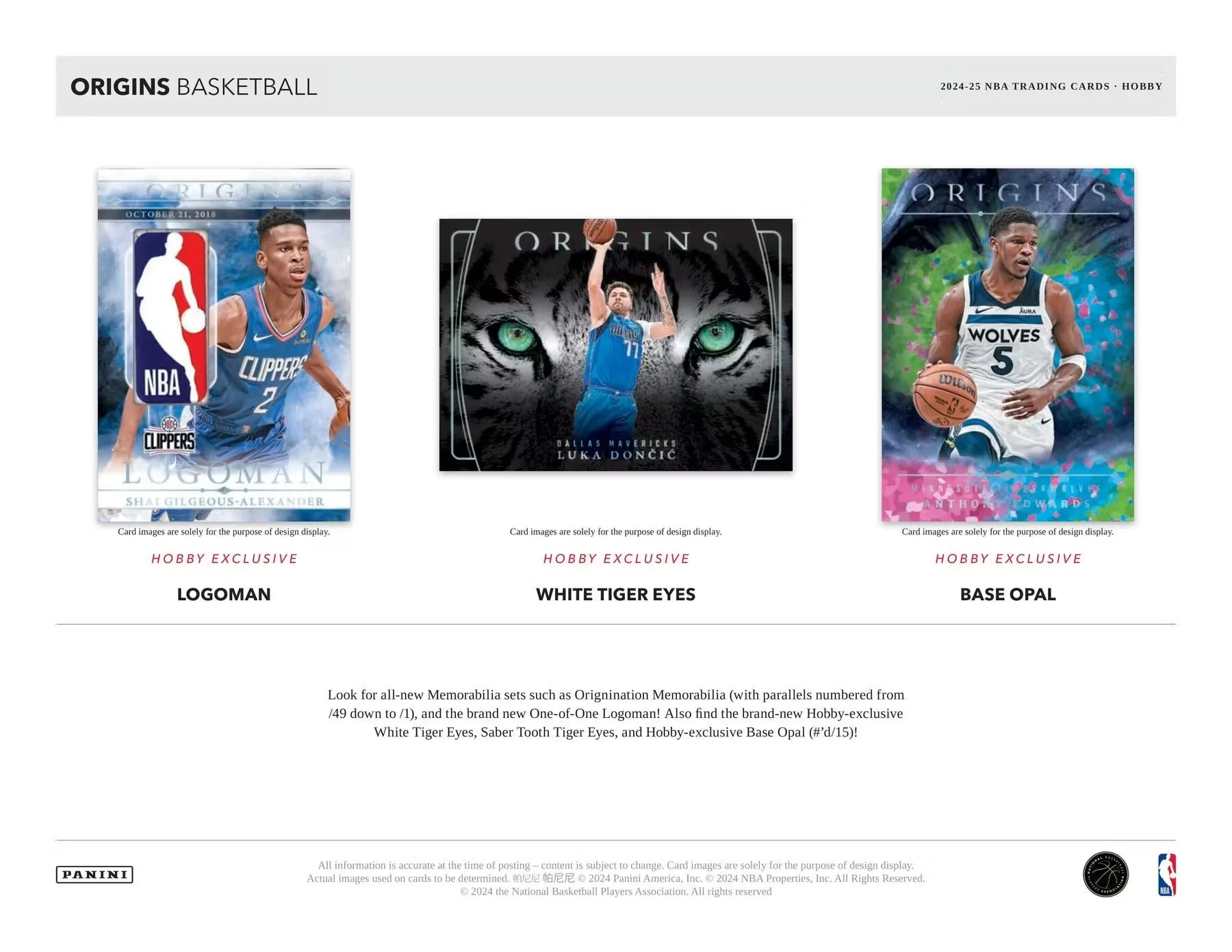 2024/25 Panini Origins Basketball Hobby Box