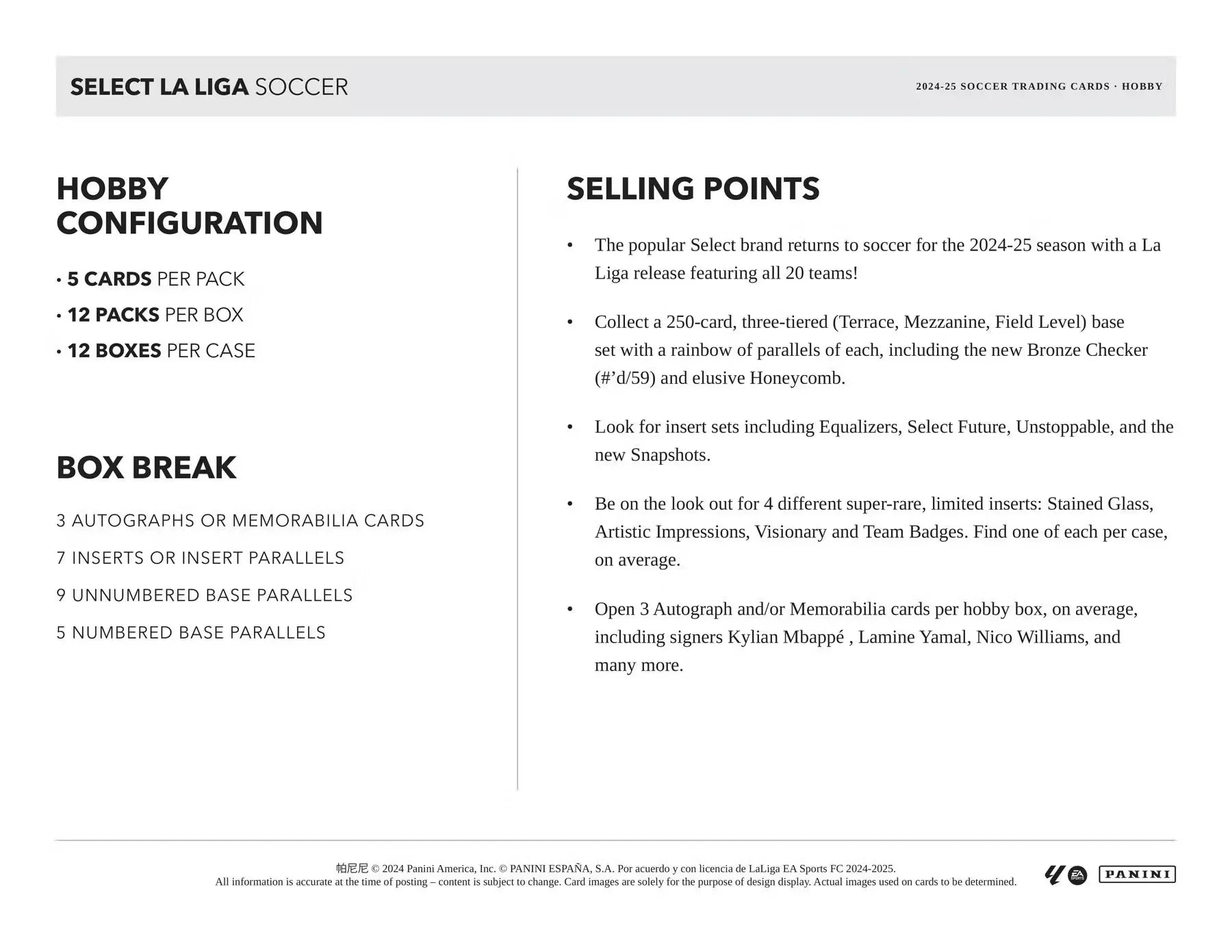 2024-25 Panini Select La Liga Soccer Hobby Box