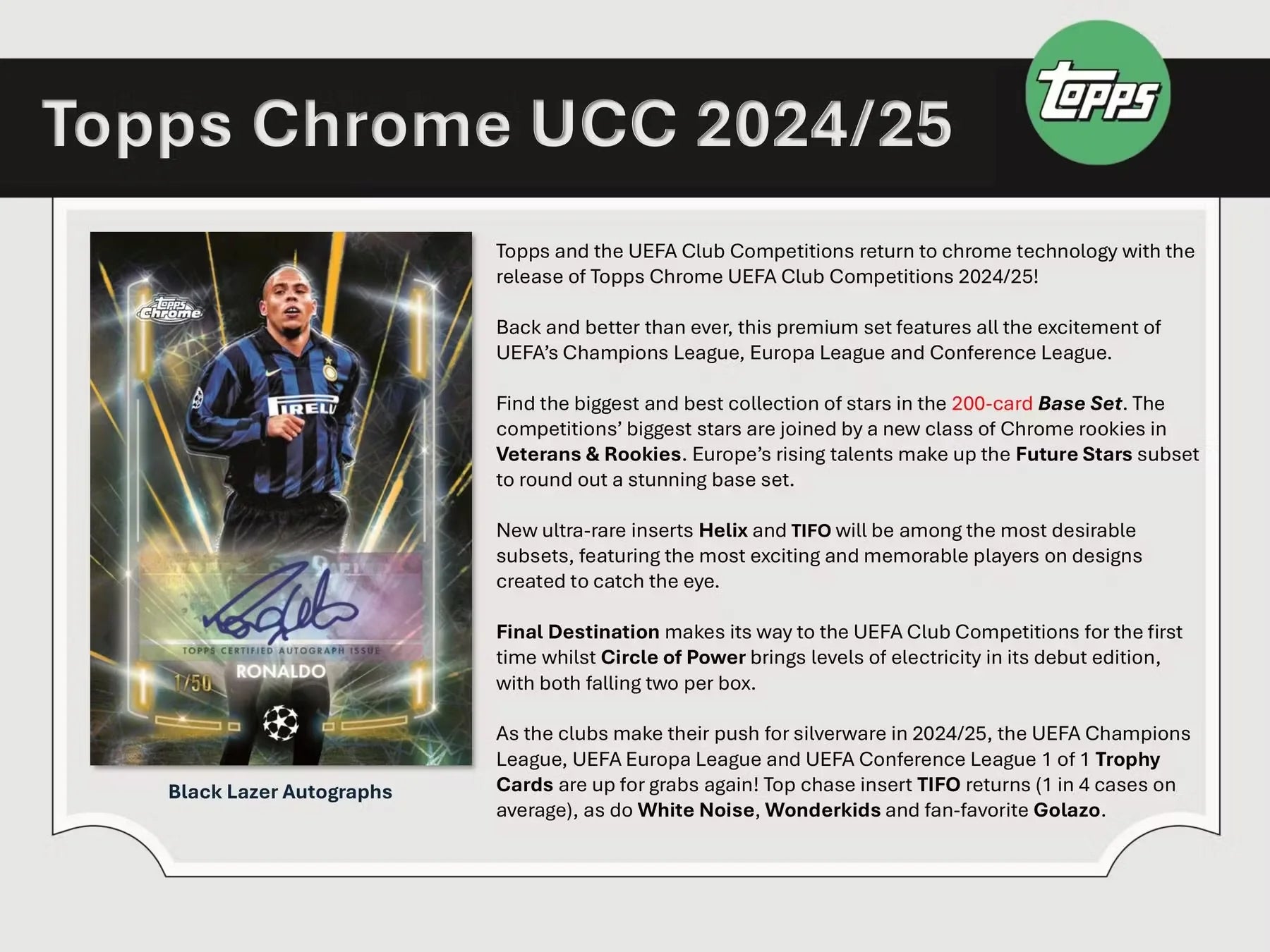 2024-25 Topps Chrome UEFA Club Competitions Soccer Jumbo Box