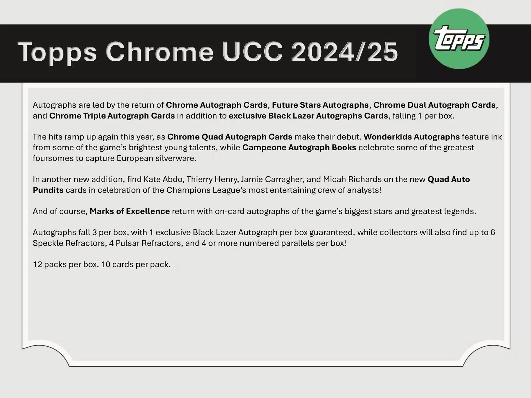 2024-25 Topps Chrome UEFA Club Competitions Soccer Jumbo Box