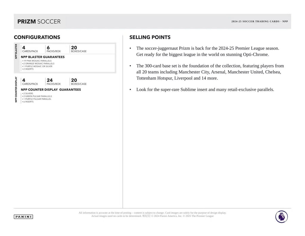 2024-25 Panini Prizm Premier League EPL Soccer Blaster Box