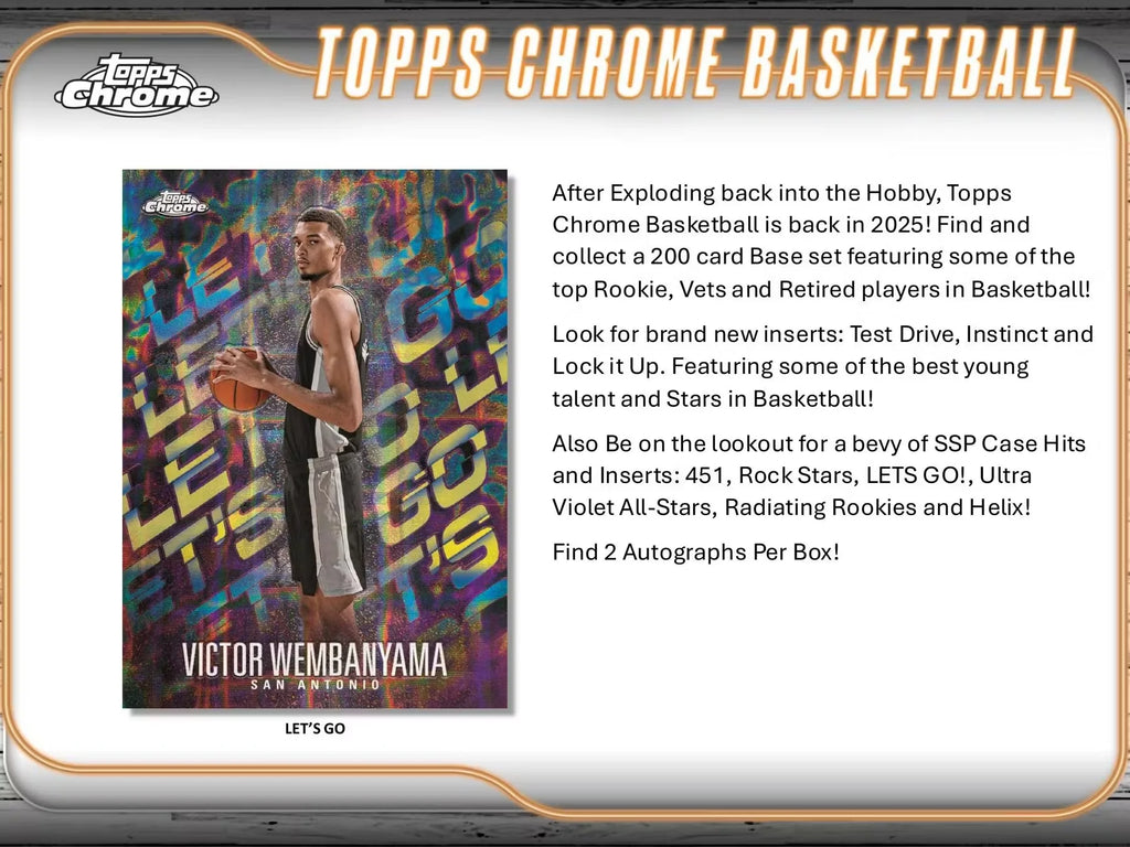 2024-25 Topps Chrome Basketball Hobby Box