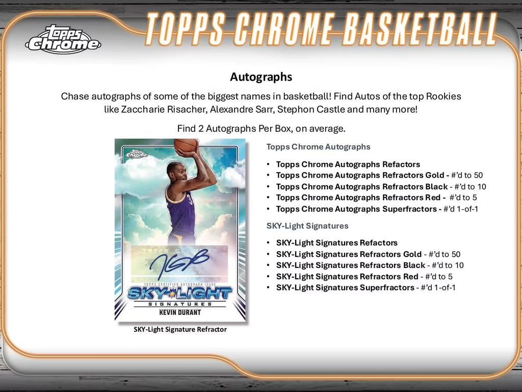 2024-25 Topps Chrome Basketball Hobby Box