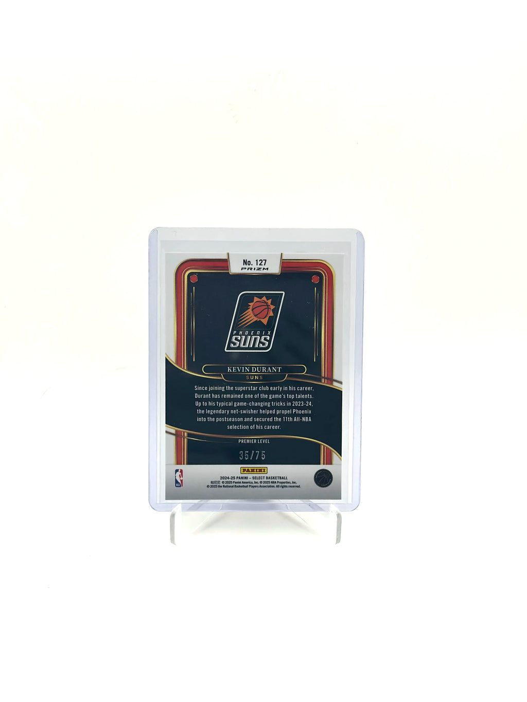Kevin Durant – 2024-25 Panini Select Premier Level – Blue Wave Prizm – /75 (#35) – Phoenix Suns