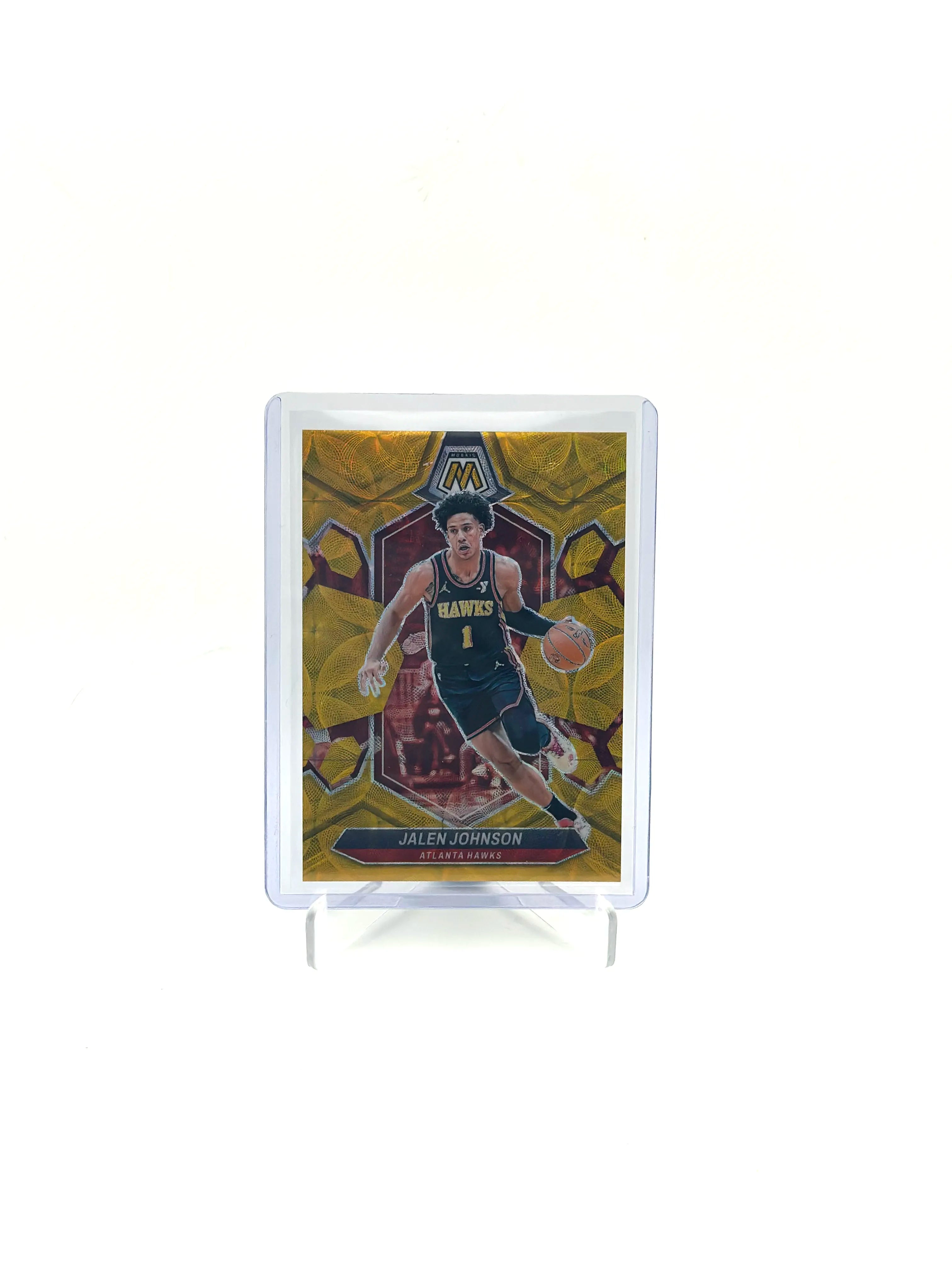 Jalen Johnson – 2023-24 Panini Mosaic – International Gold – #9 – /10 (No.02) – Atlanta Hawks