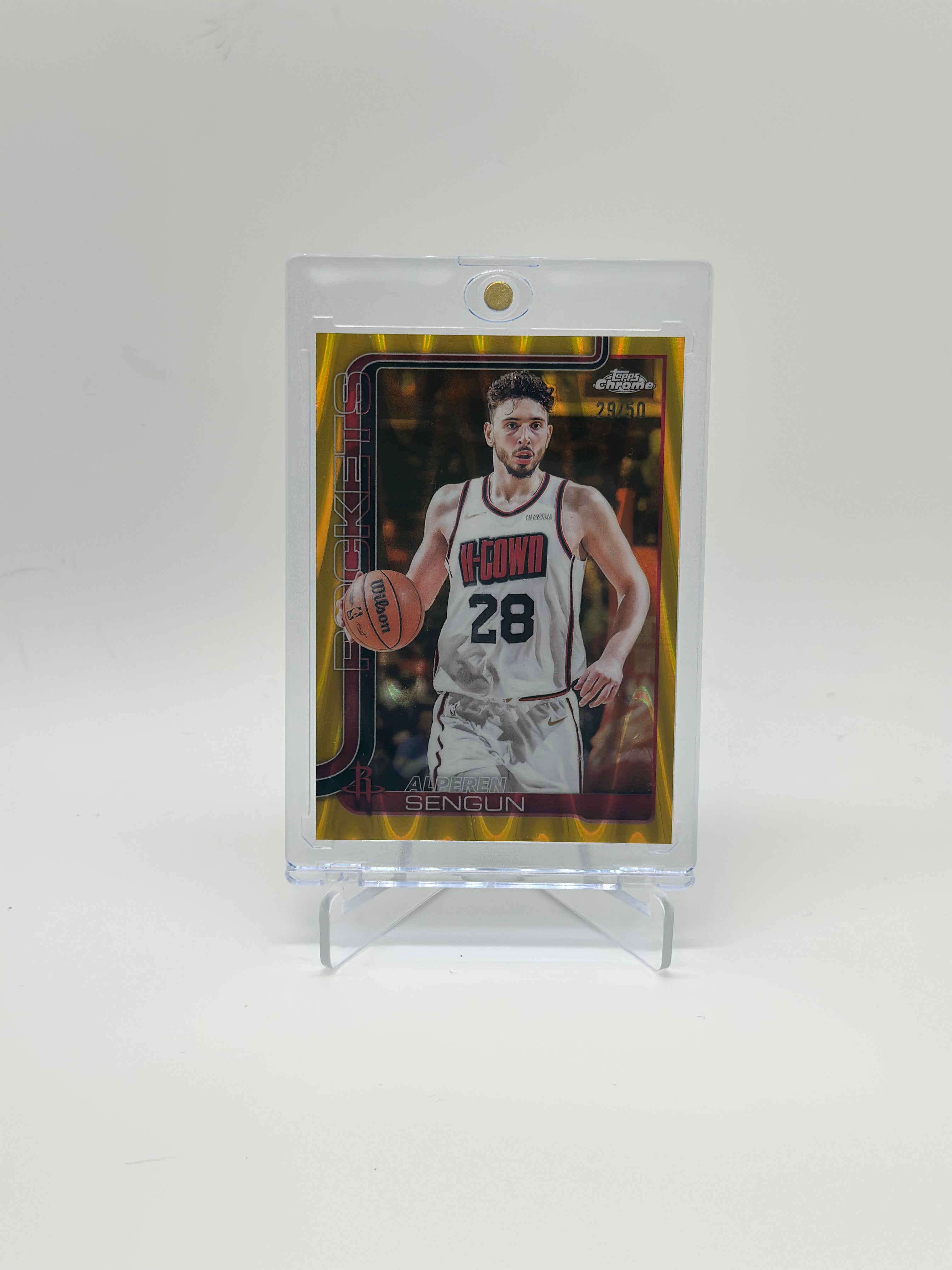 Topps 2025-26 Chrome Alperen Sengun #98 True GOLD Refractor /50 Houston Rockets